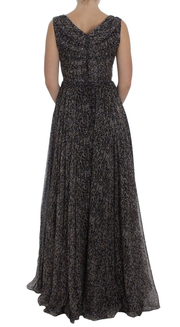Dark Silk Shift Gown Full Length Women's Dress - Dolce & Gabbana - Modalova