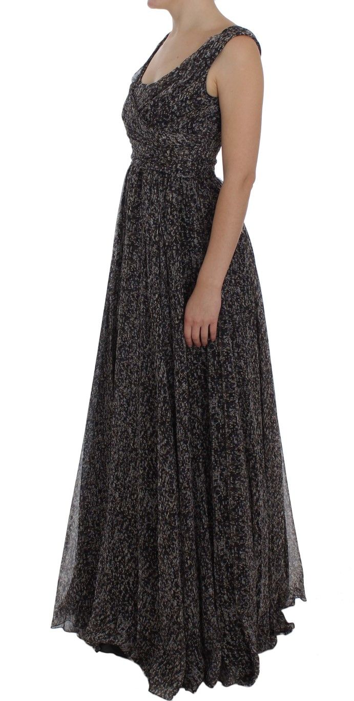 Dark Silk Shift Gown Full Length Women's Dress - Dolce & Gabbana - Modalova