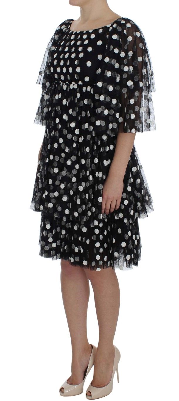 White Polka Dotted Ruffled Women's Dress - Dolce & Gabbana - Modalova