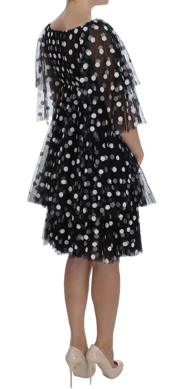 White Polka Dotted Ruffled Women's Dress - Dolce & Gabbana - Modalova