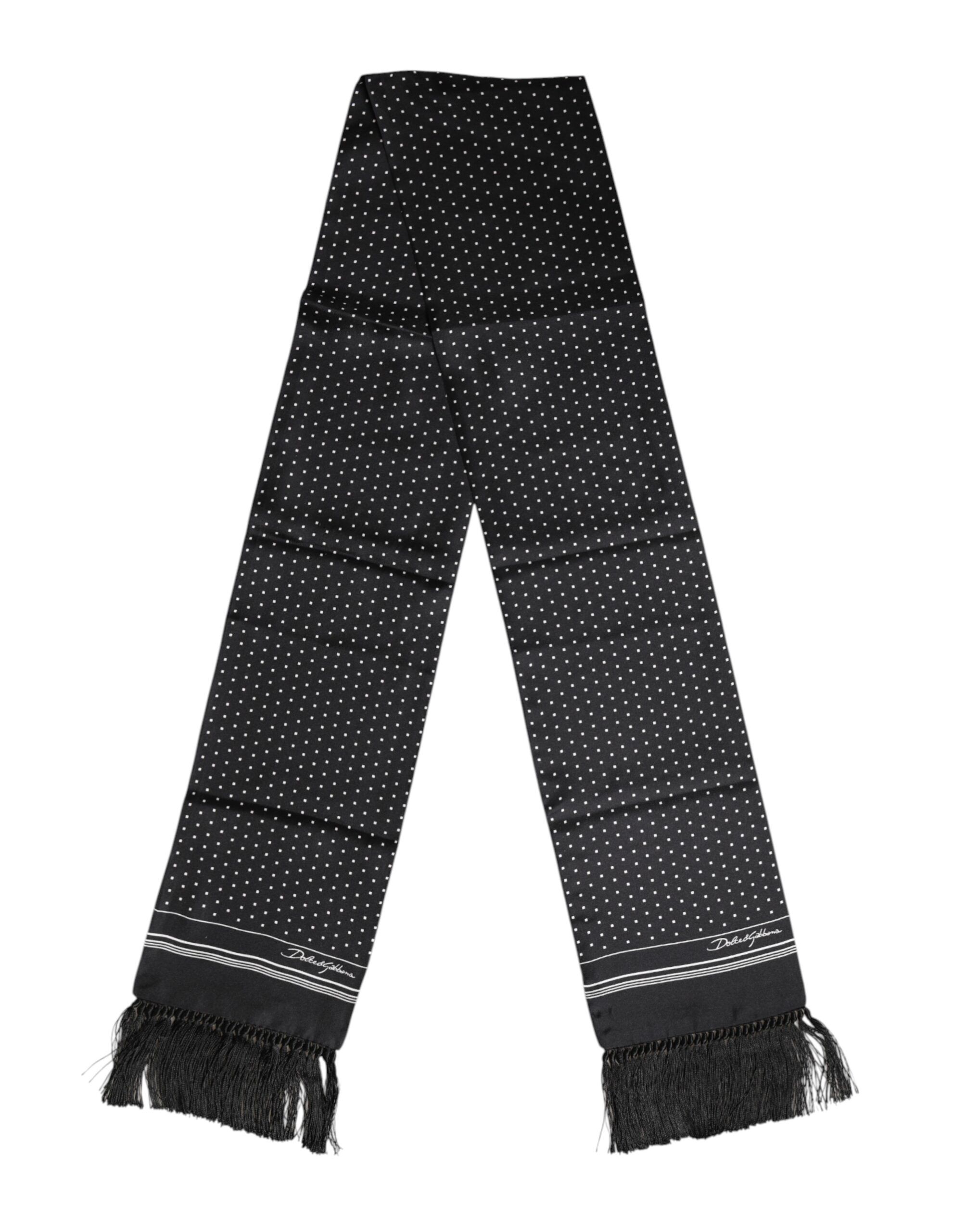 Polka Dot Fringes Foulard Men's Scarf - Dolce & Gabbana - Modalova
