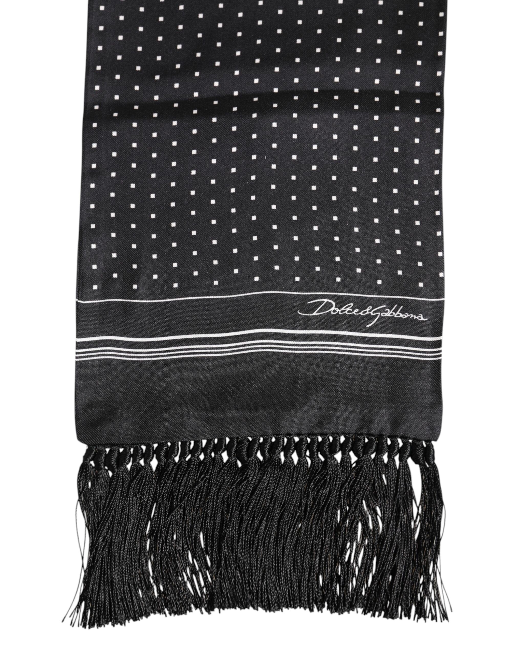Polka Dot Fringes Foulard Men's Scarf - Dolce & Gabbana - Modalova