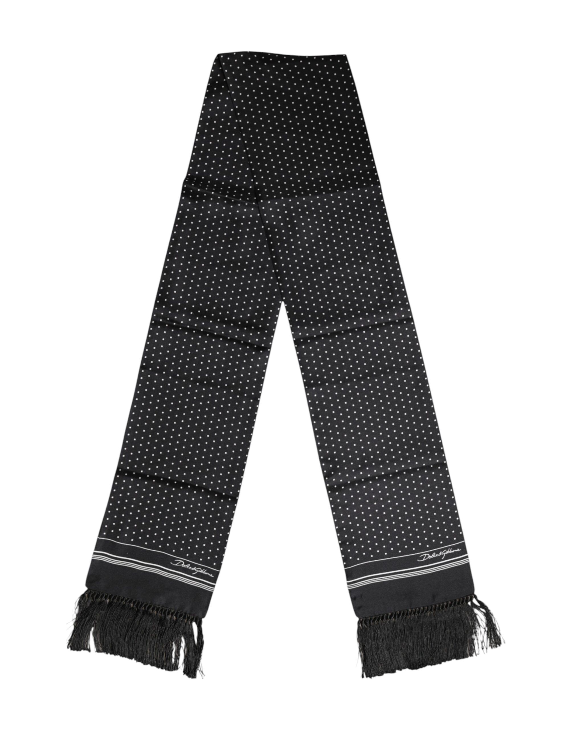 Polka Dot Fringes Foulard Men's Scarf - Dolce & Gabbana - Modalova
