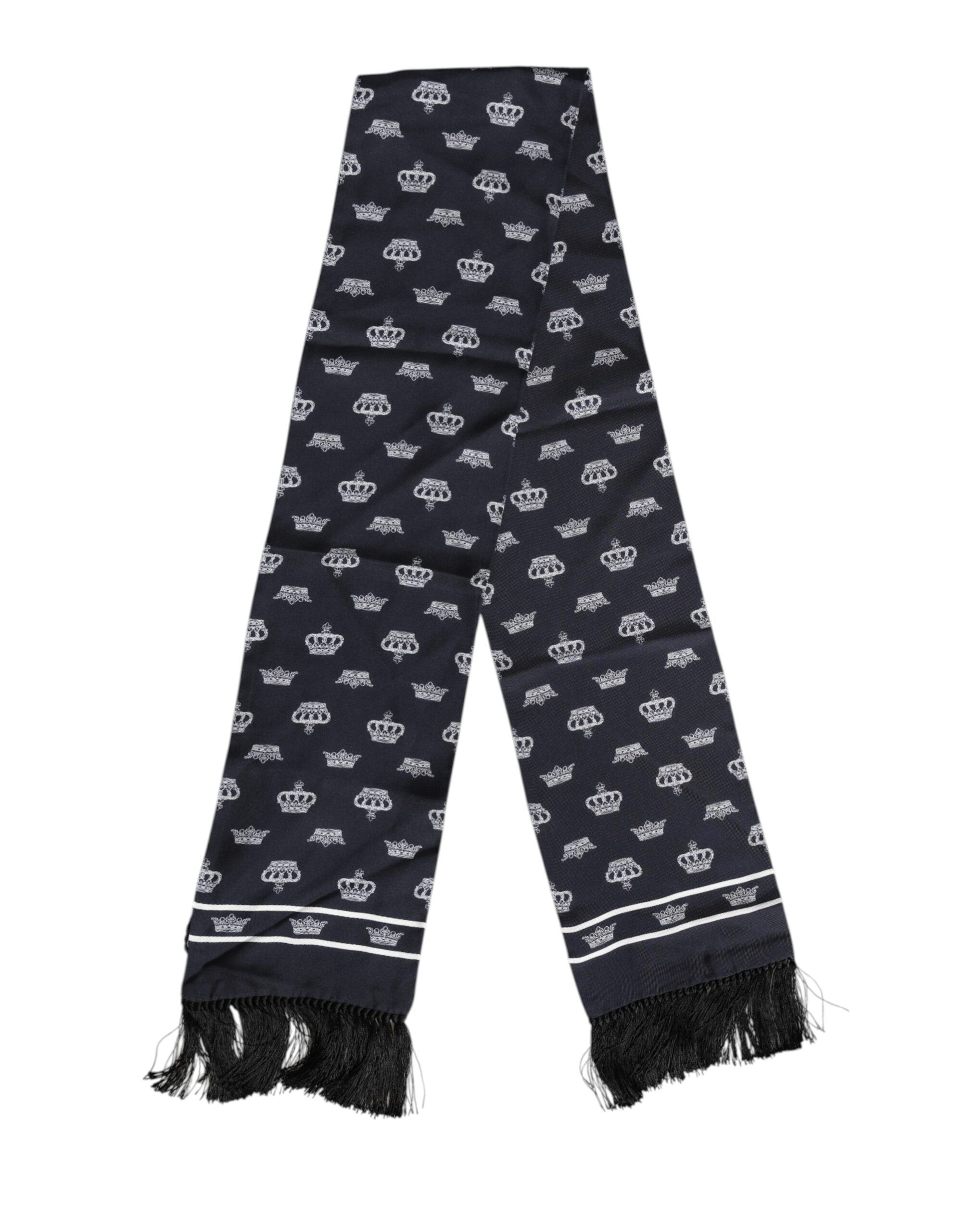 Silk Crown Fringes Men Foulard Men's Scarf - Dolce & Gabbana - Modalova
