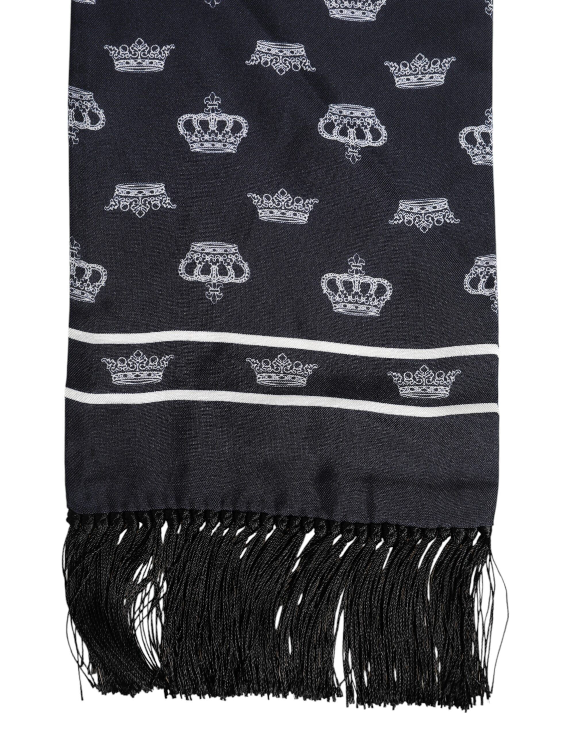 Silk Crown Fringes Men Foulard Men's Scarf - Dolce & Gabbana - Modalova