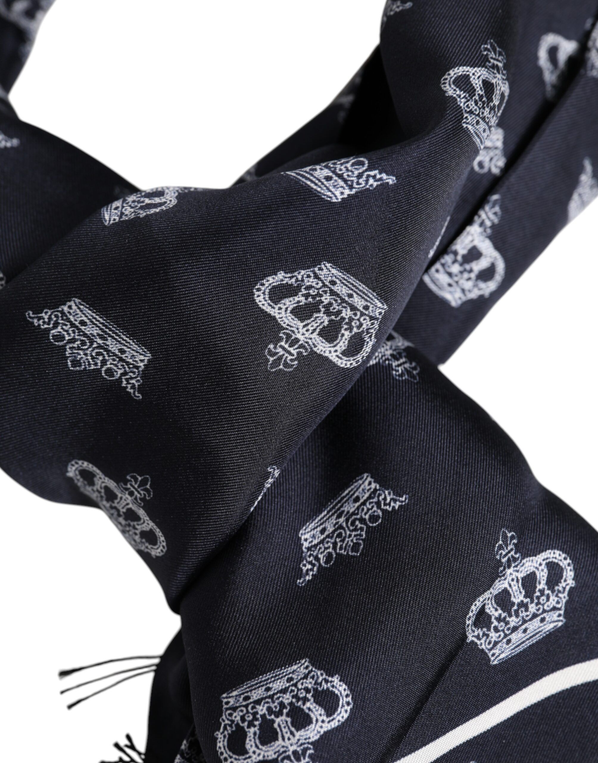 Silk Crown Fringes Men Foulard Men's Scarf - Dolce & Gabbana - Modalova
