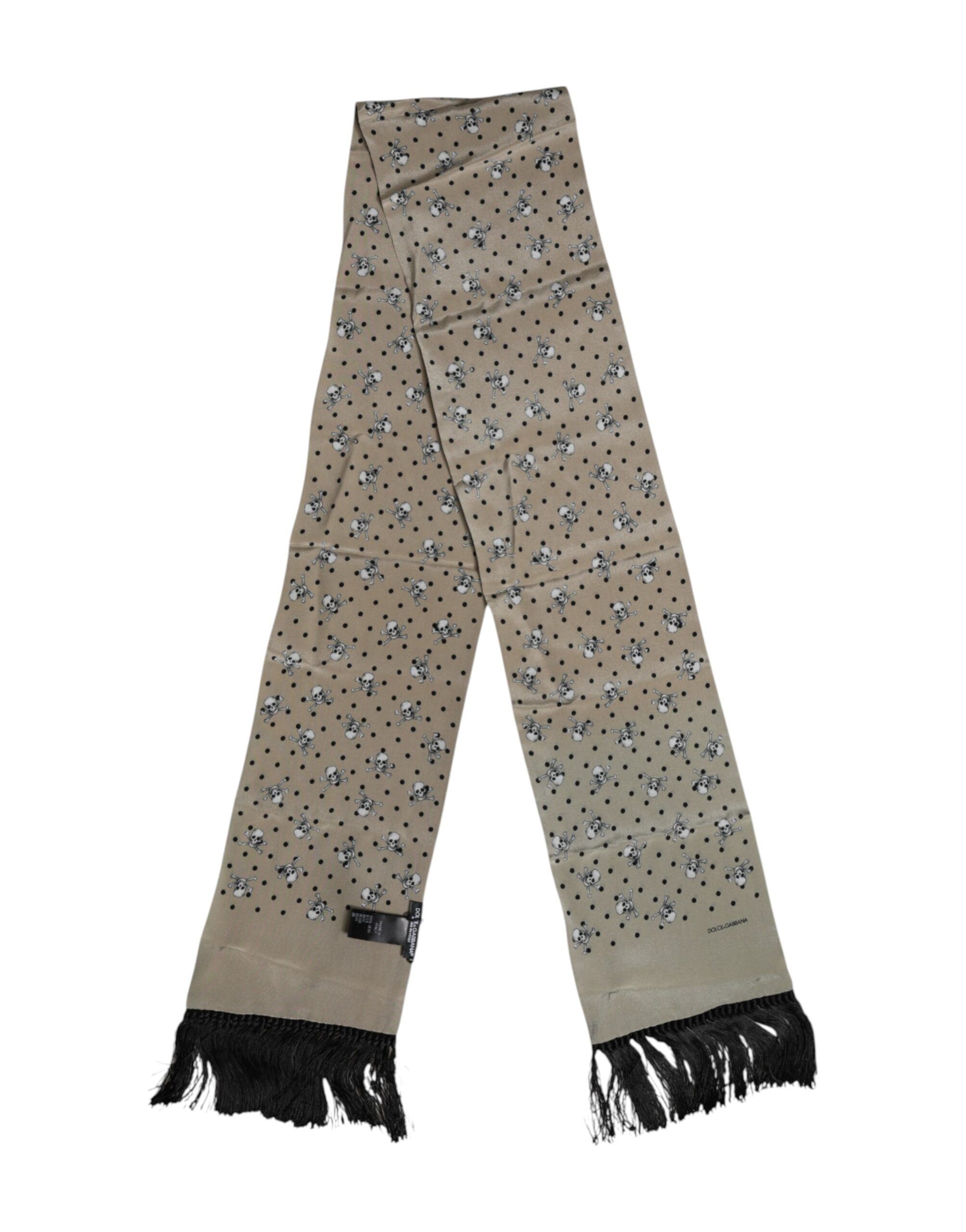 Skulls Silk Fringes Men Foulard Men's Scarf - Dolce & Gabbana - Modalova