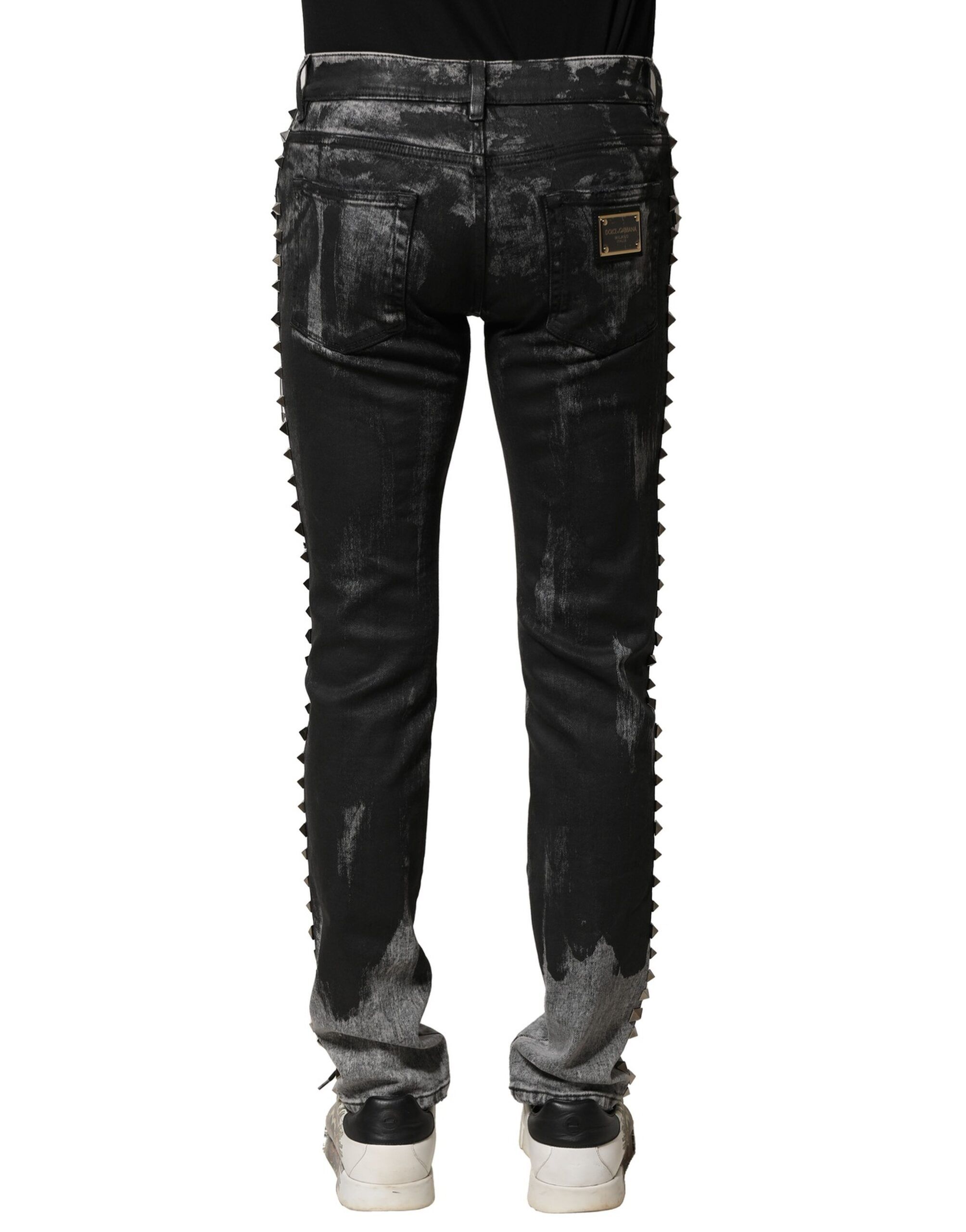 Washed Embellished Skinny Denim Men's Jeans - Dolce & Gabbana - Modalova