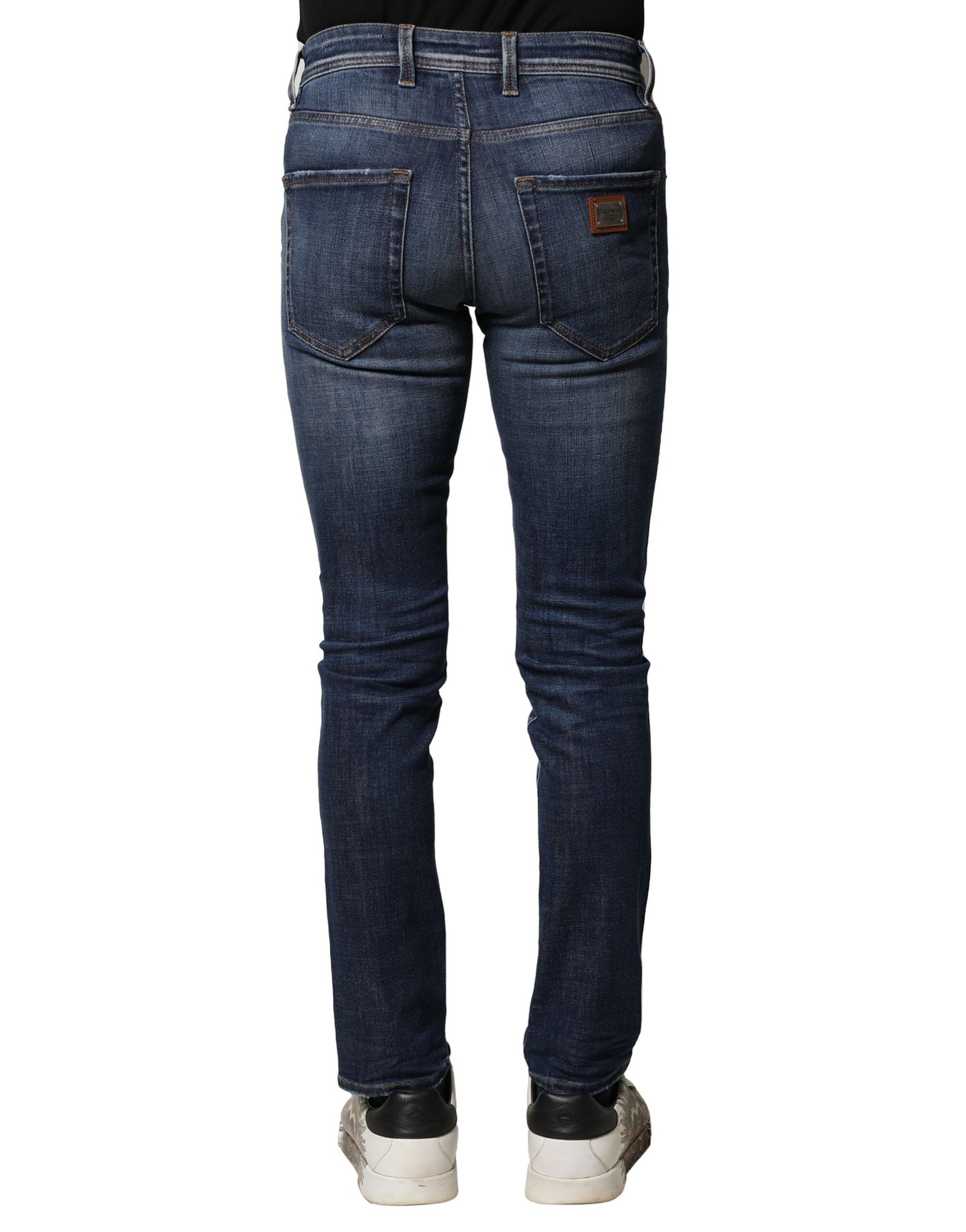 Washed Cotton Slim Fit Men Denim Men's Jeans - Dolce & Gabbana - Modalova