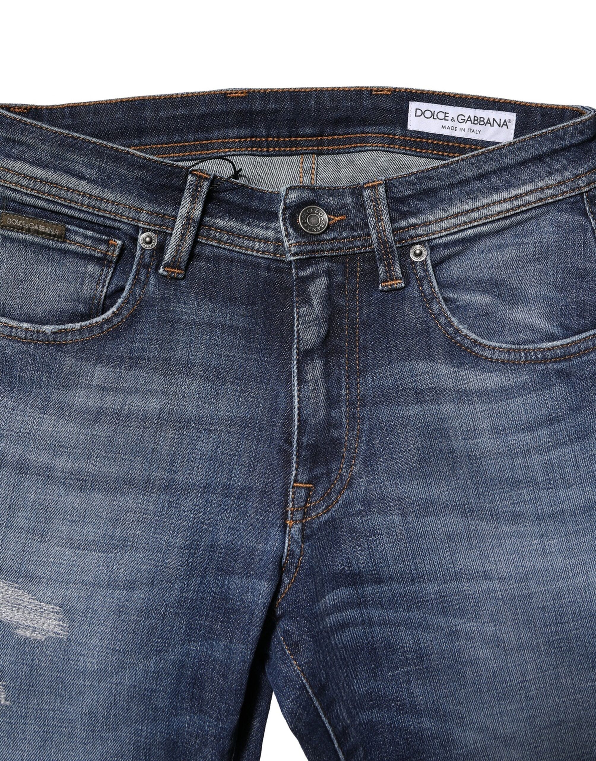 Washed Cotton Slim Fit Men Denim Men's Jeans - Dolce & Gabbana - Modalova