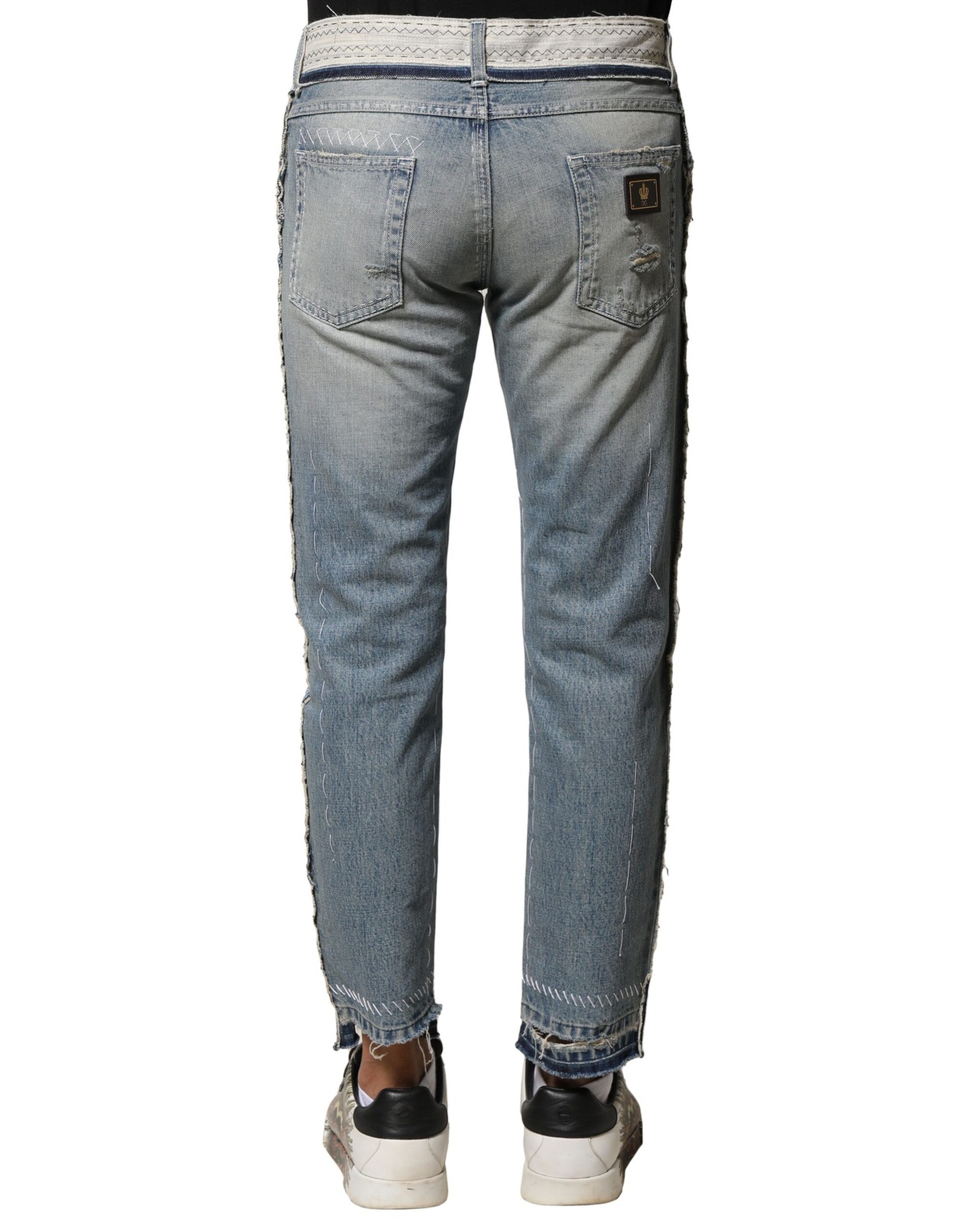 Light Tattered Straight Men Denim Men's Jeans - Dolce & Gabbana - Modalova