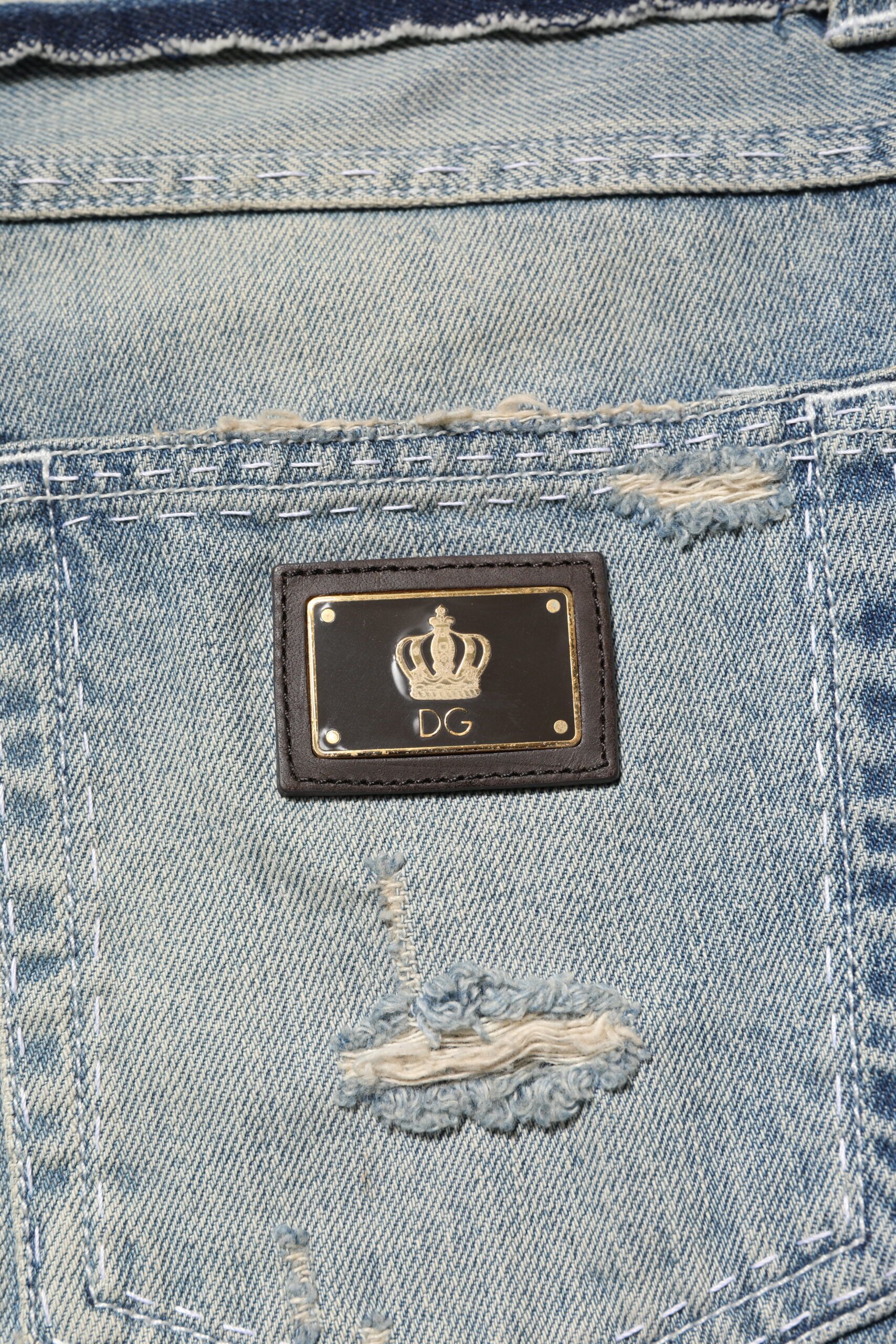 Light Tattered Straight Men Denim Men's Jeans - Dolce & Gabbana - Modalova