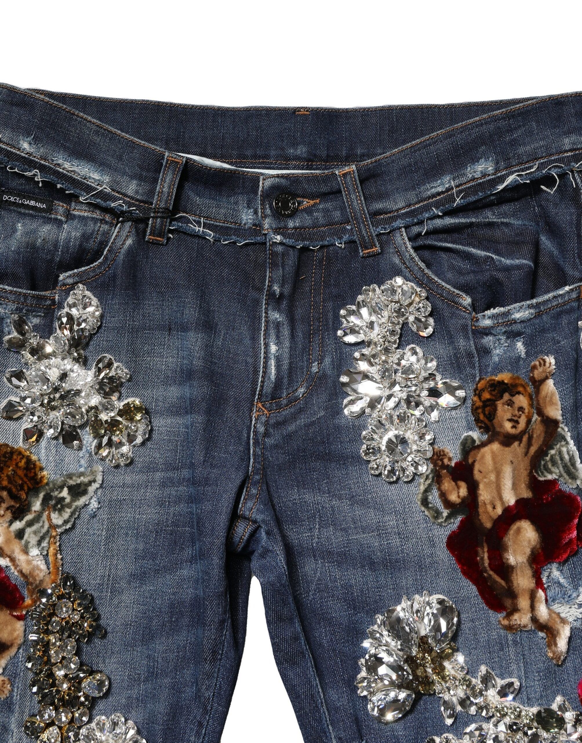Cotton Rhinestone Embellish Denim Men's Jeans - Dolce & Gabbana - Modalova