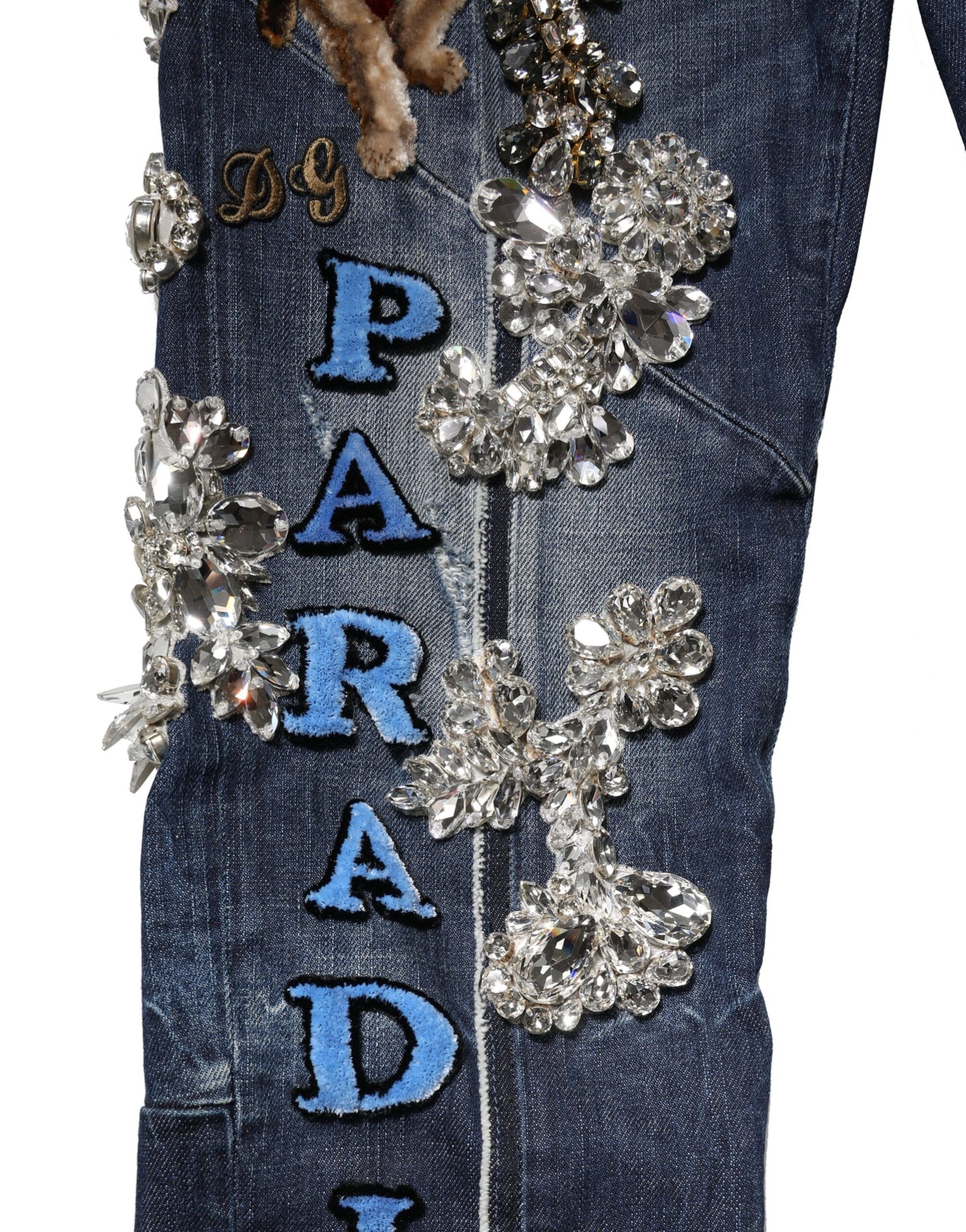 Cotton Rhinestone Embellish Denim Men's Jeans - Dolce & Gabbana - Modalova