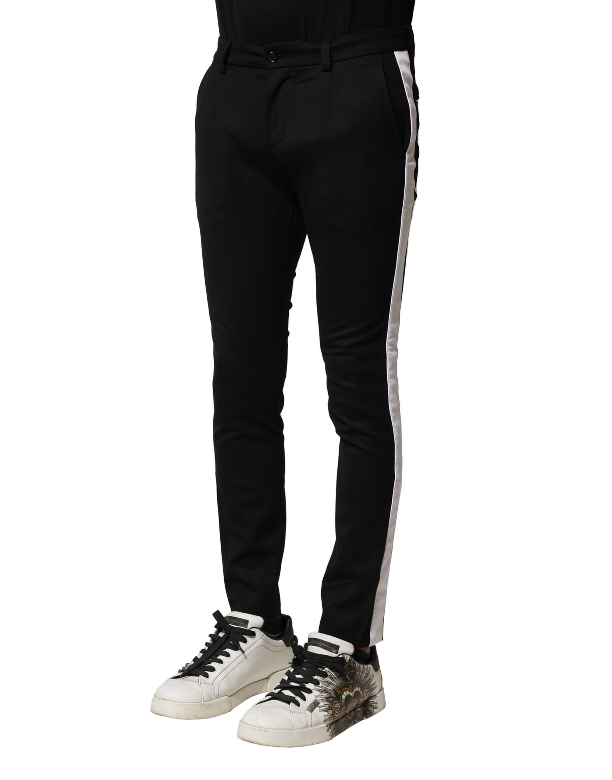 Wool Men Skinny Mid Waist Men's Pants - Dolce & Gabbana - Modalova