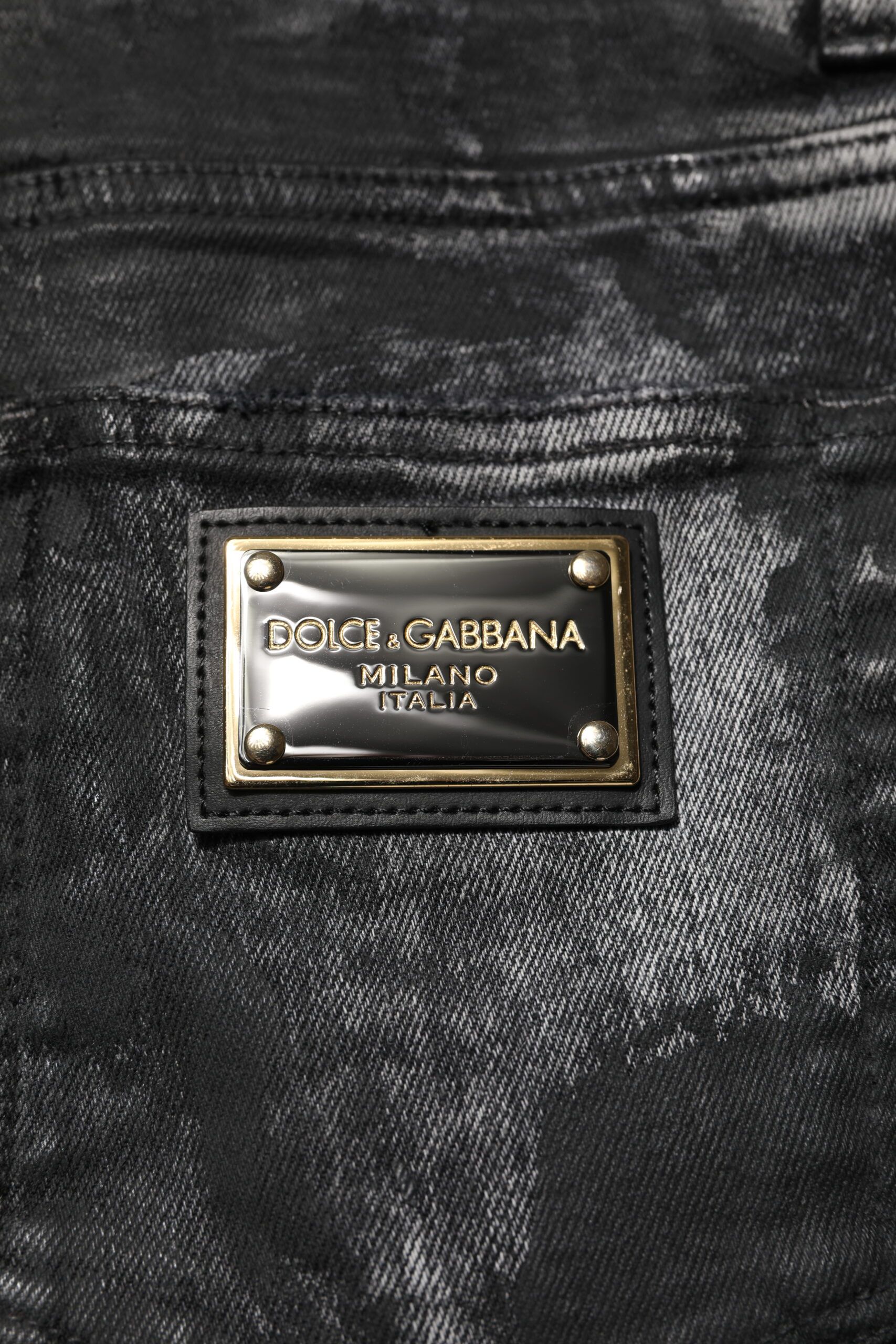 Washed Embellished Skinny Denim Men's Jeans - Dolce & Gabbana - Modalova