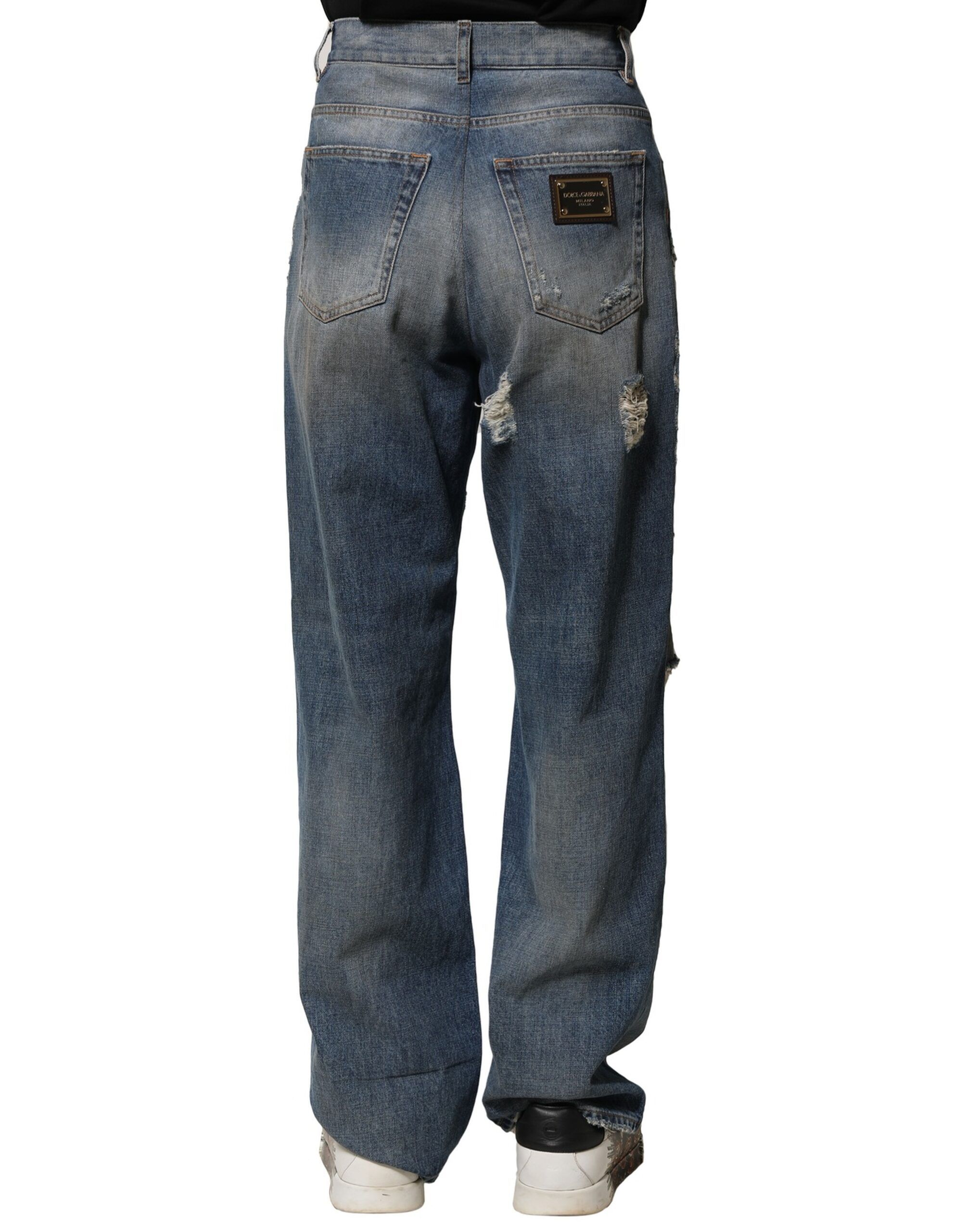 Cotton Tattered Men Denim Men's Jeans - Dolce & Gabbana - Modalova