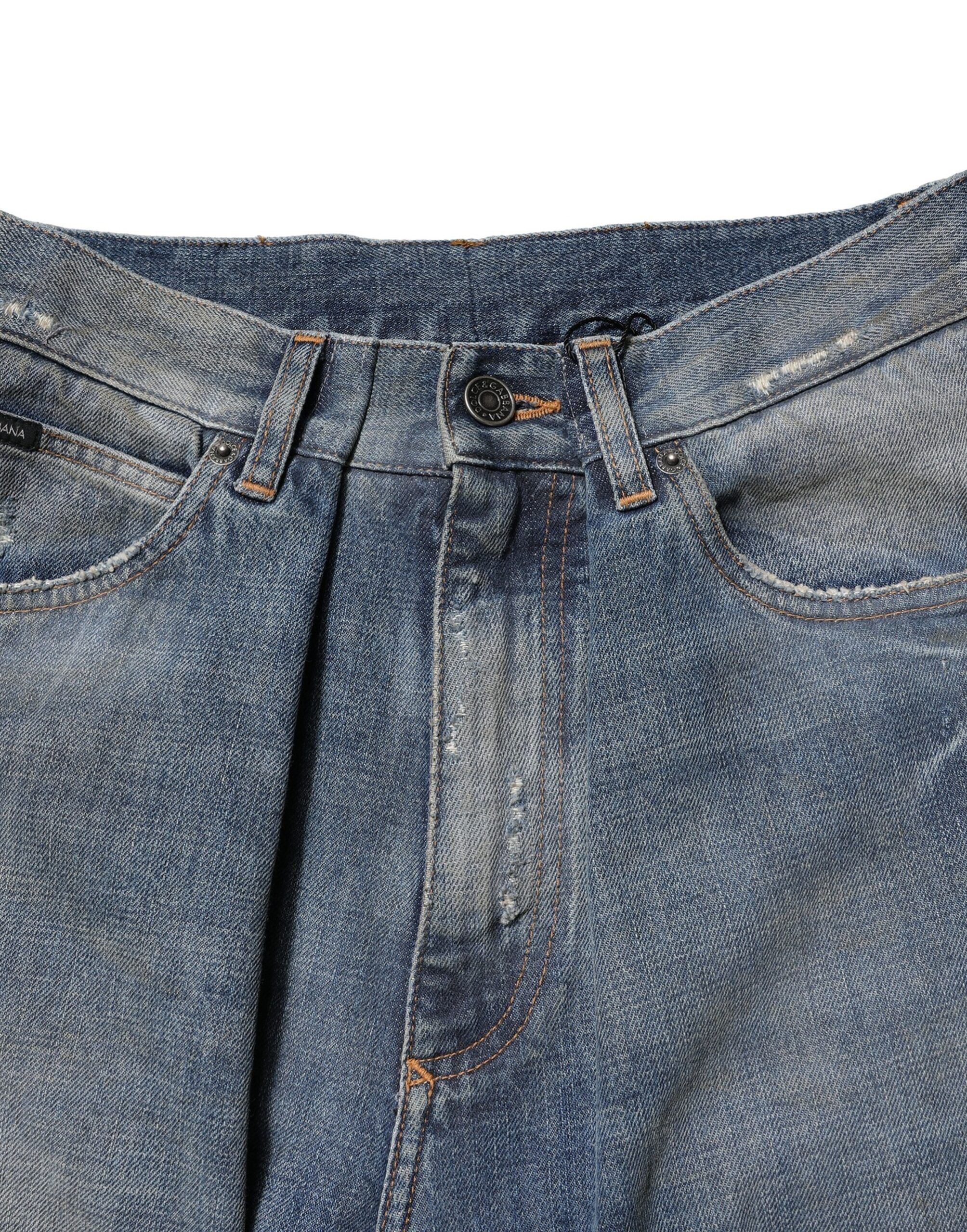 Cotton Tattered Men Denim Men's Jeans - Dolce & Gabbana - Modalova