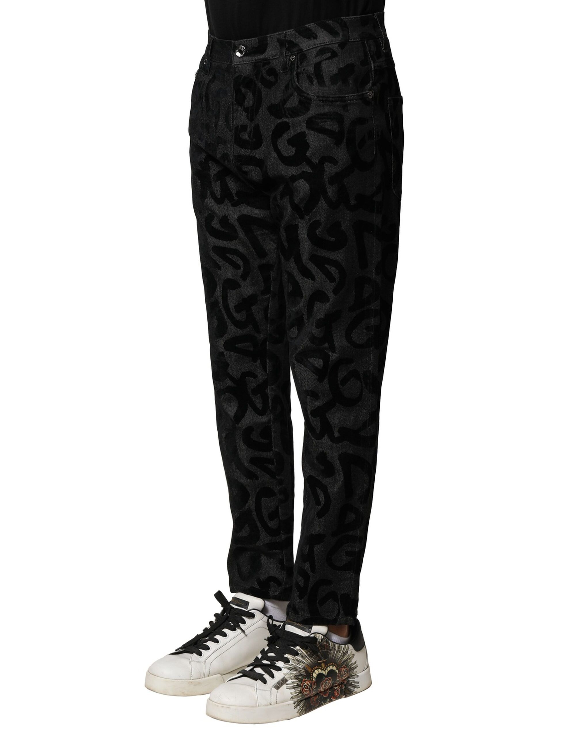 Cotton DG Logo Straight Men Denim Men's Jeans - Dolce & Gabbana - Modalova