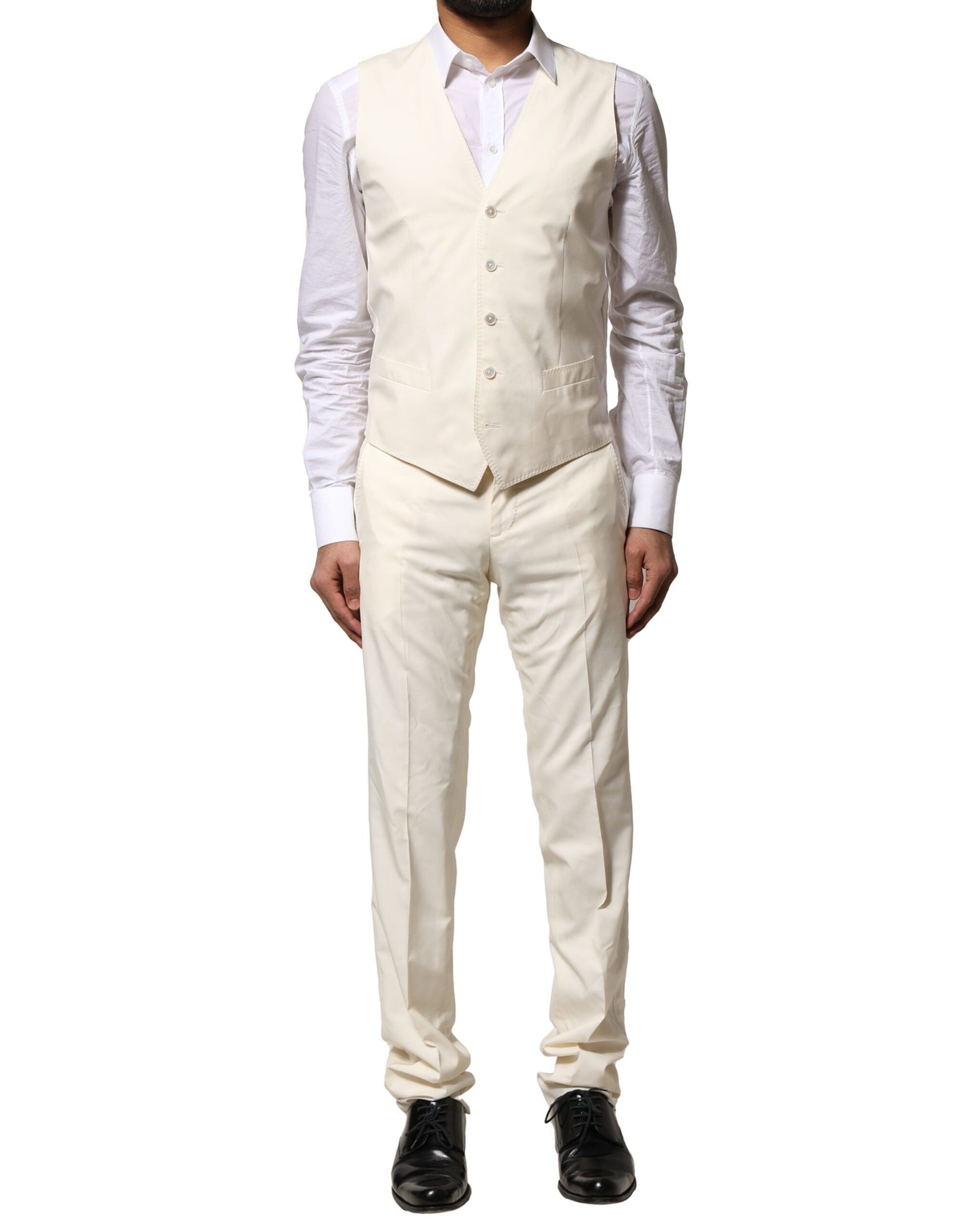 Ivory Wool 3 Piece Single Breasted Men's Suit (Pre-Owned) - Dolce & Gabbana - Modalova