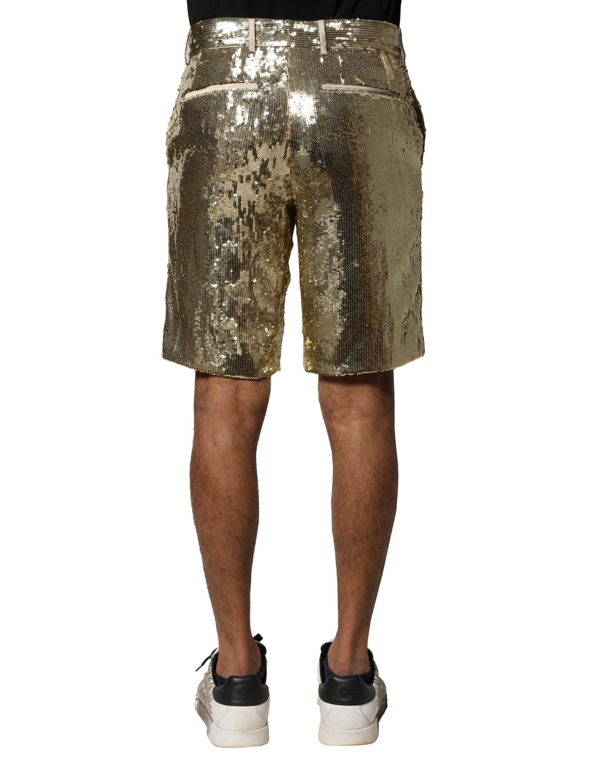 Sequin Polyester Embellished Bermuda Men's Shorts - Dolce & Gabbana - Modalova
