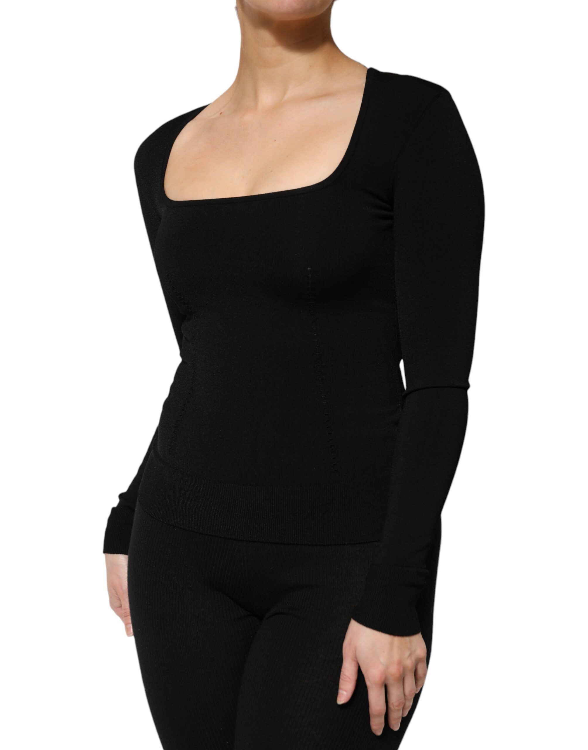 Square Neck Long Sleeves Pullover Women's Top - Dolce & Gabbana - Modalova