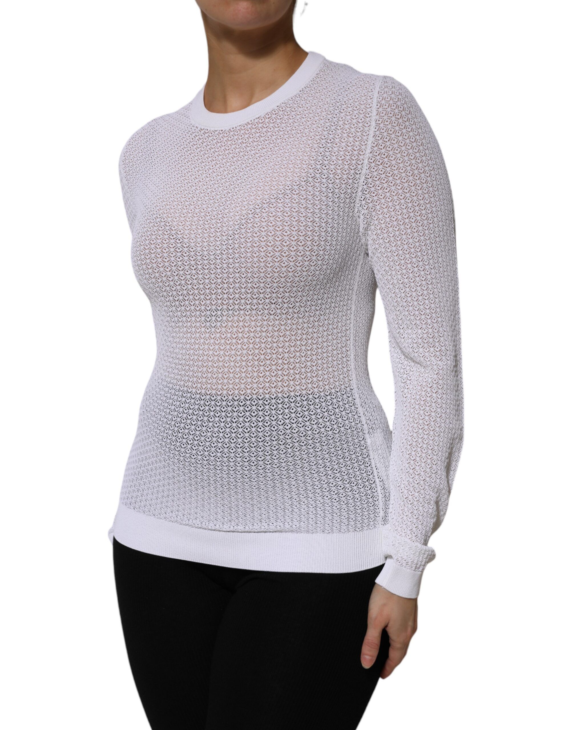 Round Neck Long Sleeves Pullover Women's Top - Dolce & Gabbana - Modalova