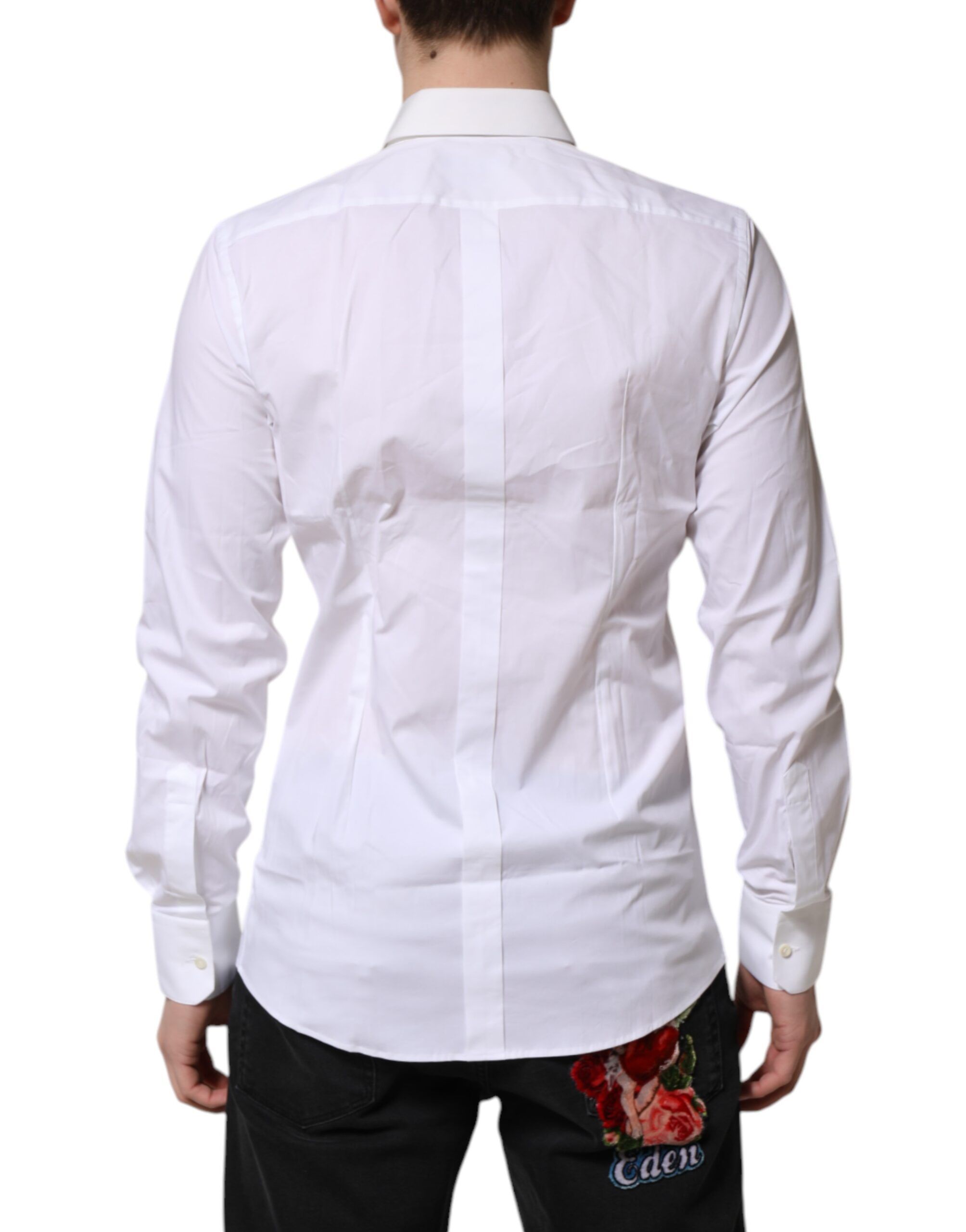 GOLD Cotton Collared Dress Shirt Men's Top (Pre-Owned) - Dolce & Gabbana - Modalova