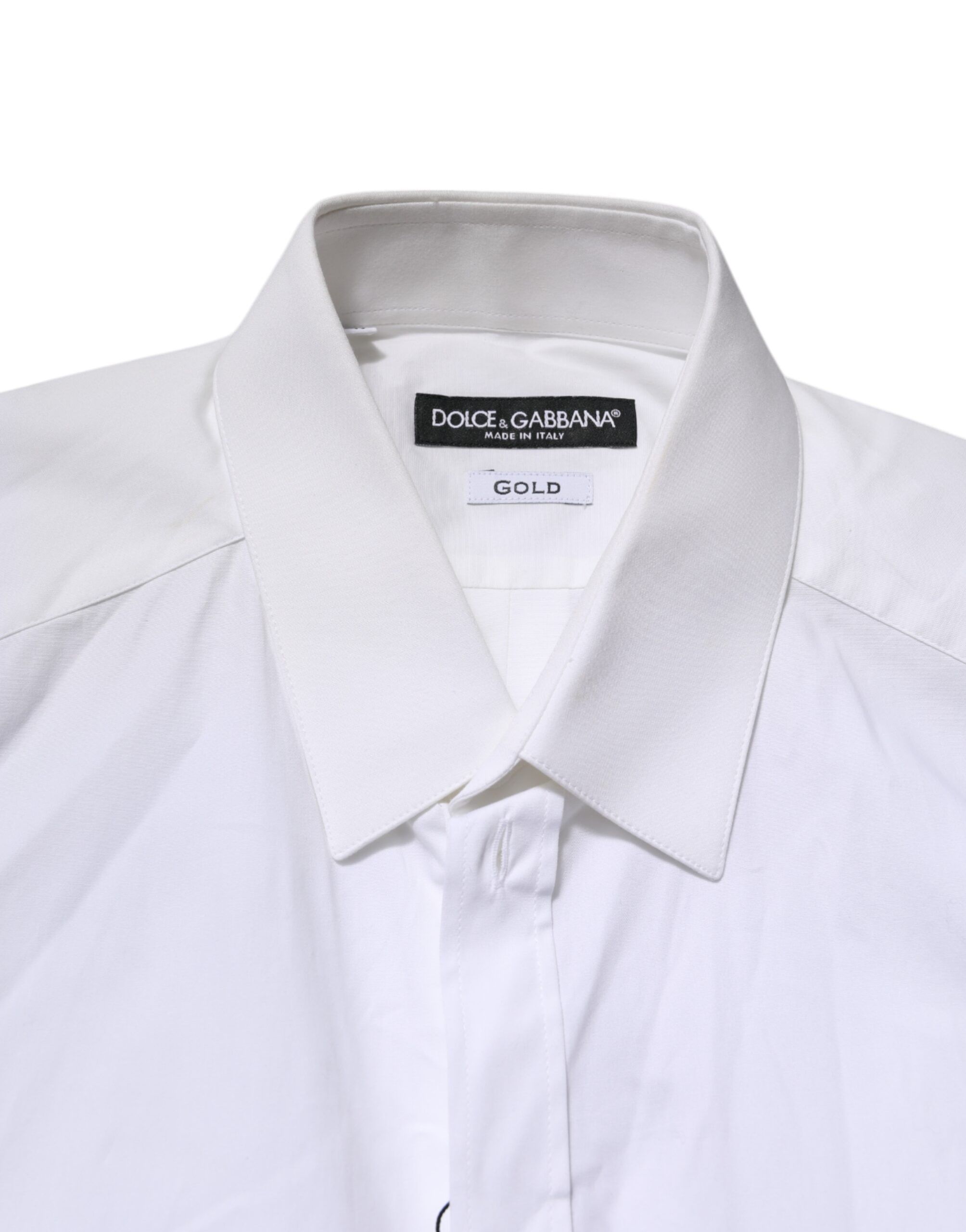 GOLD Cotton Collared Dress Shirt Men's Top (Pre-Owned) - Dolce & Gabbana - Modalova