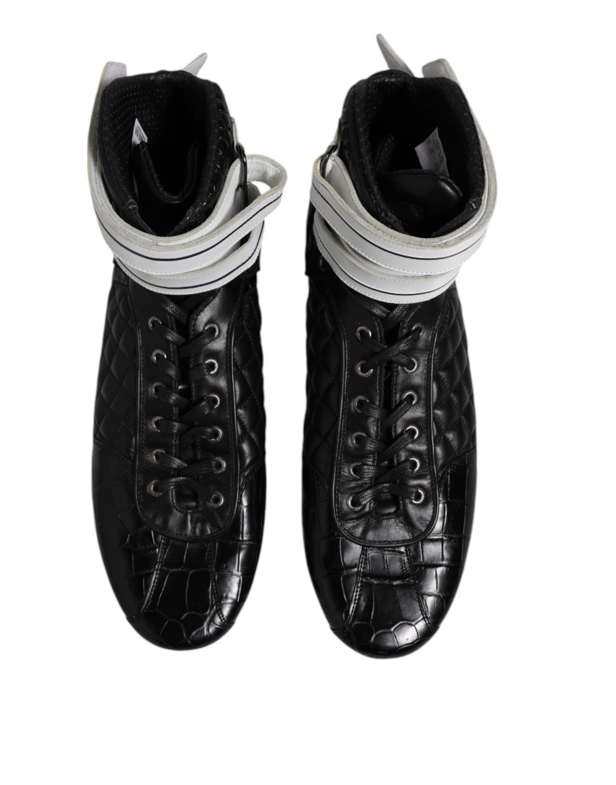 Quilted Leather Lace Up Sneakers Men's Shoes - Dolce & Gabbana - Modalova