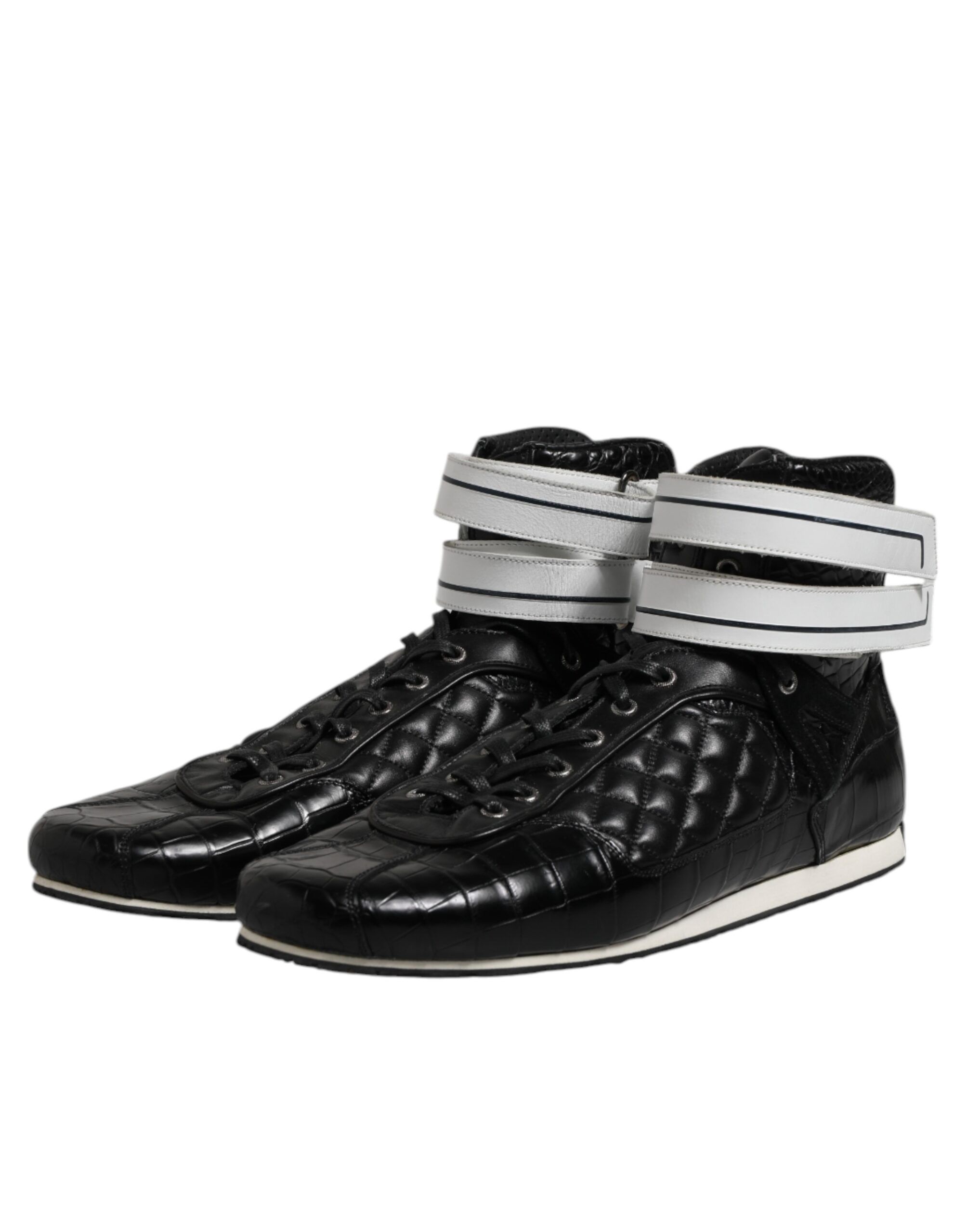 Quilted Leather Lace Up Sneakers Men's Shoes - Dolce & Gabbana - Modalova