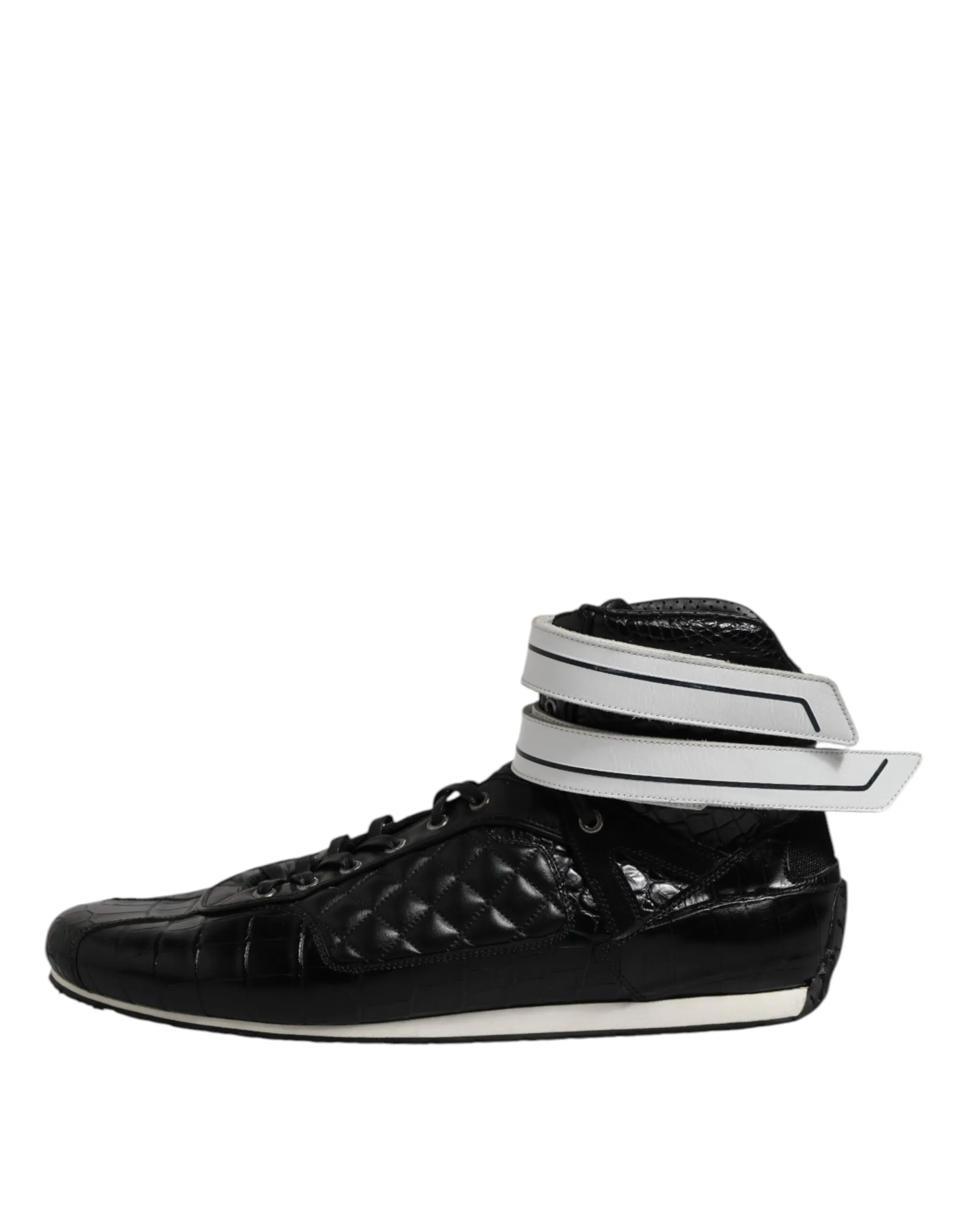 Quilted Leather Lace Up Sneakers Men's Shoes - Dolce & Gabbana - Modalova