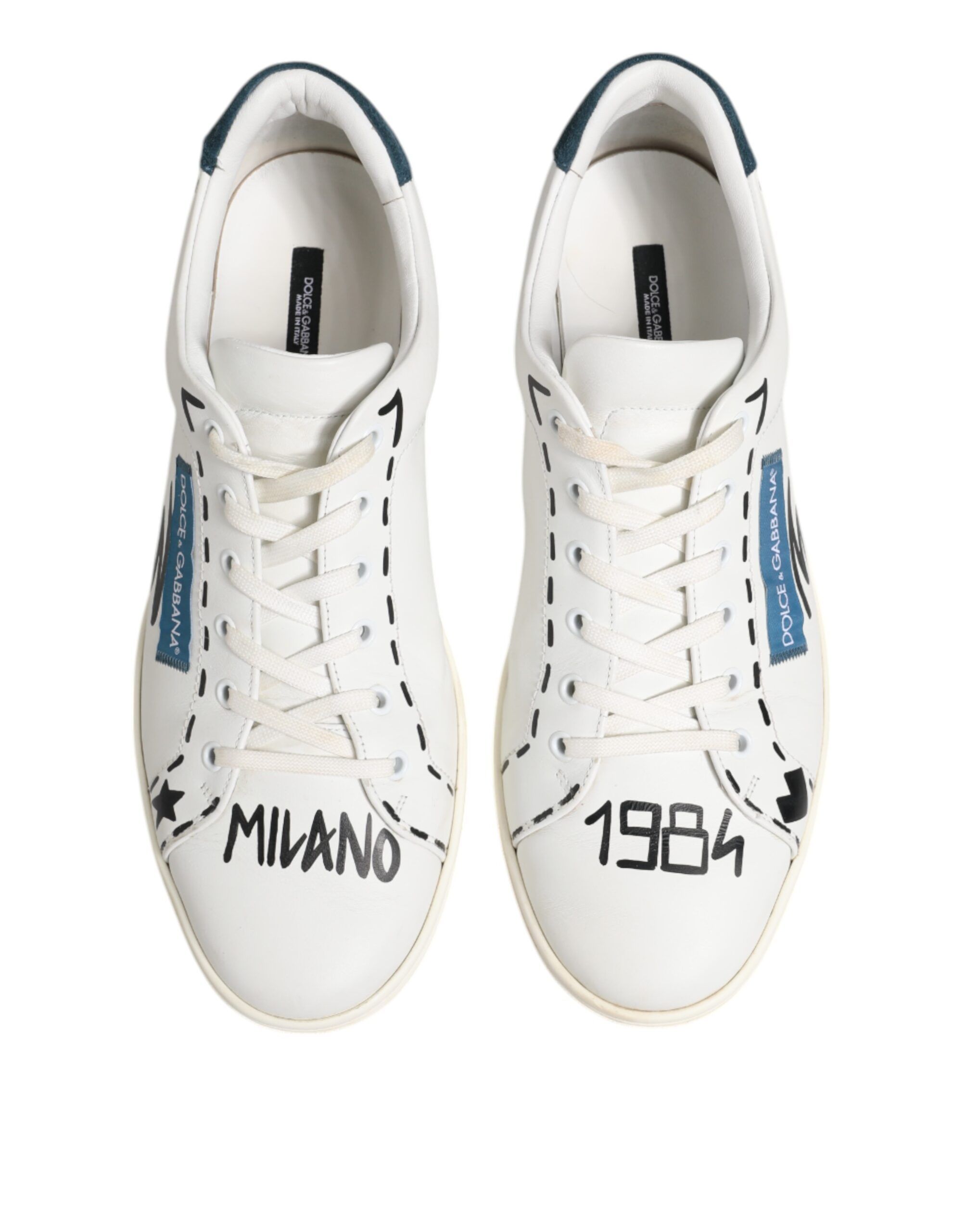 Leather Printed Low Top Sneakers Men's Shoes (Pre-Owned) - Dolce & Gabbana - Modalova