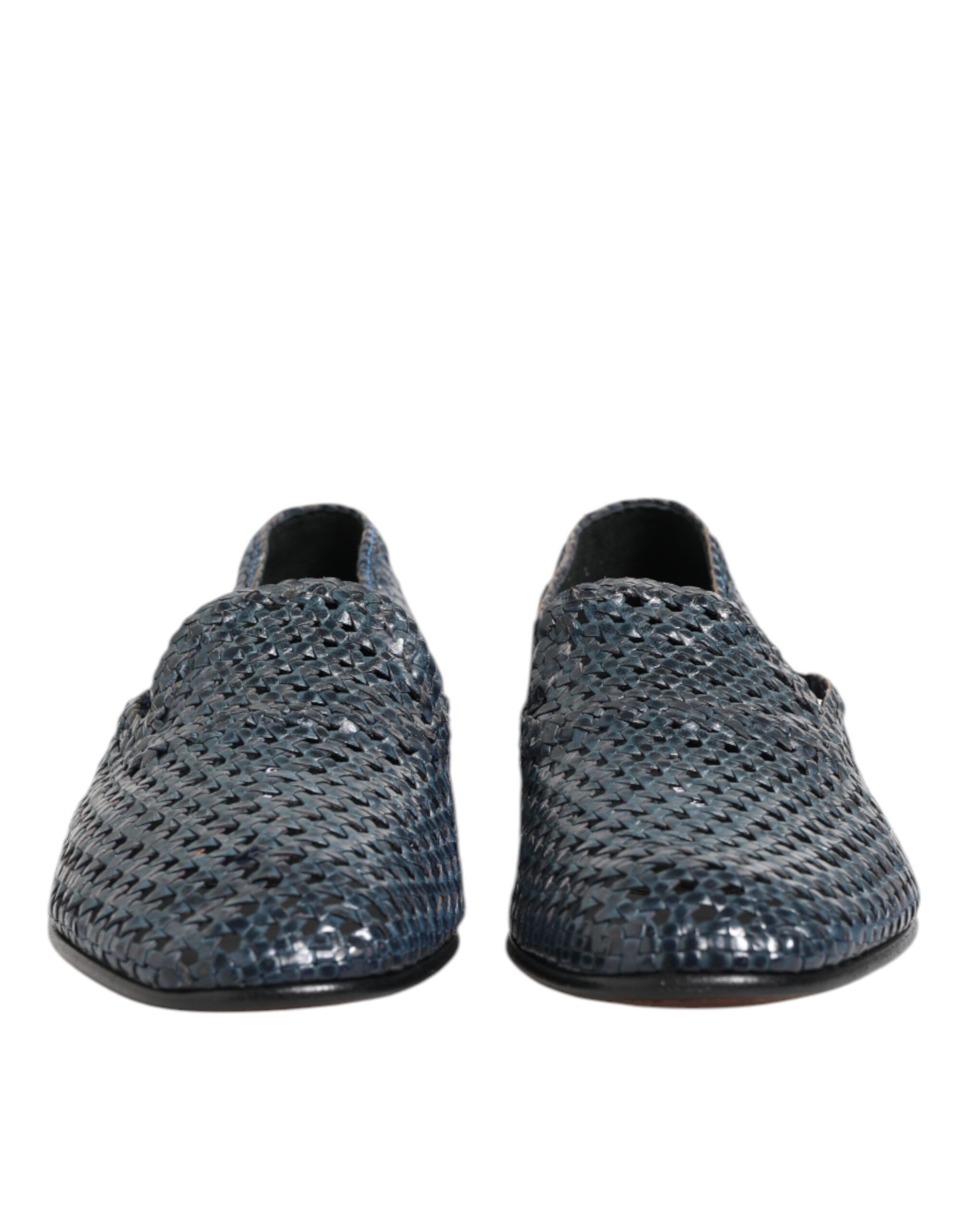 Woven Leather Slip On Loafers Men's Shoes - Dolce & Gabbana - Modalova