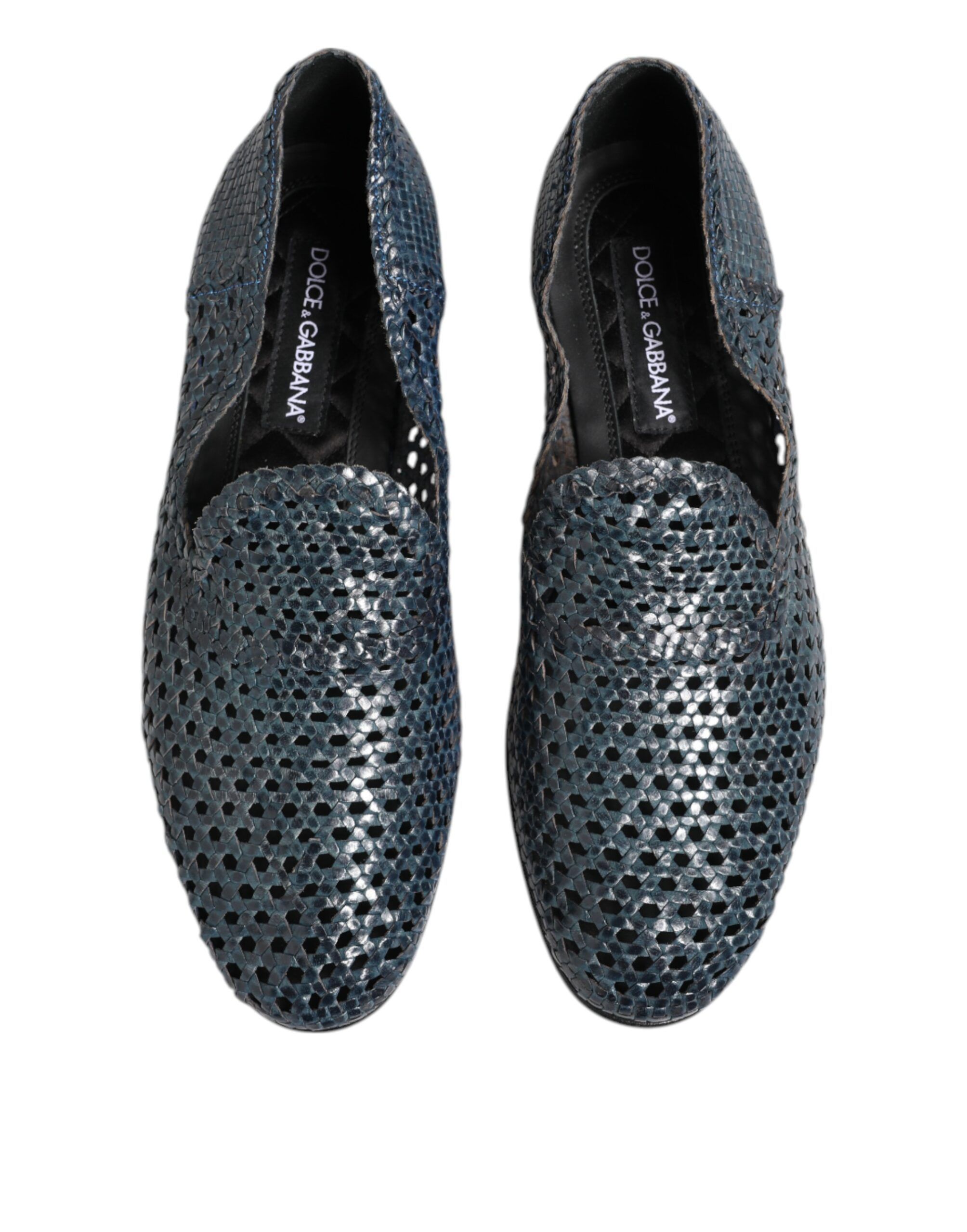 Woven Leather Slip On Loafers Men's Shoes - Dolce & Gabbana - Modalova