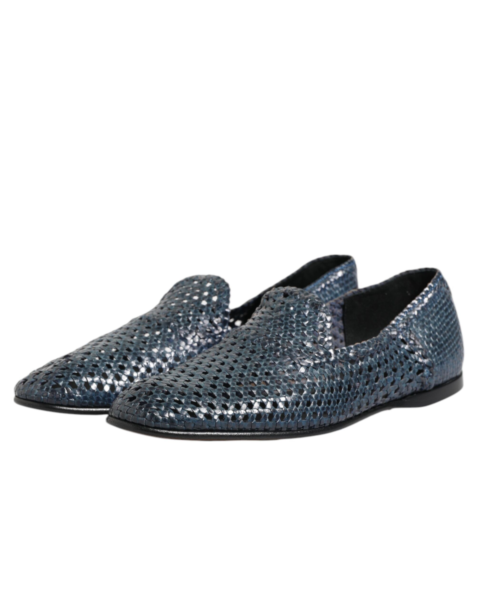 Woven Leather Slip On Loafers Men's Shoes - Dolce & Gabbana - Modalova