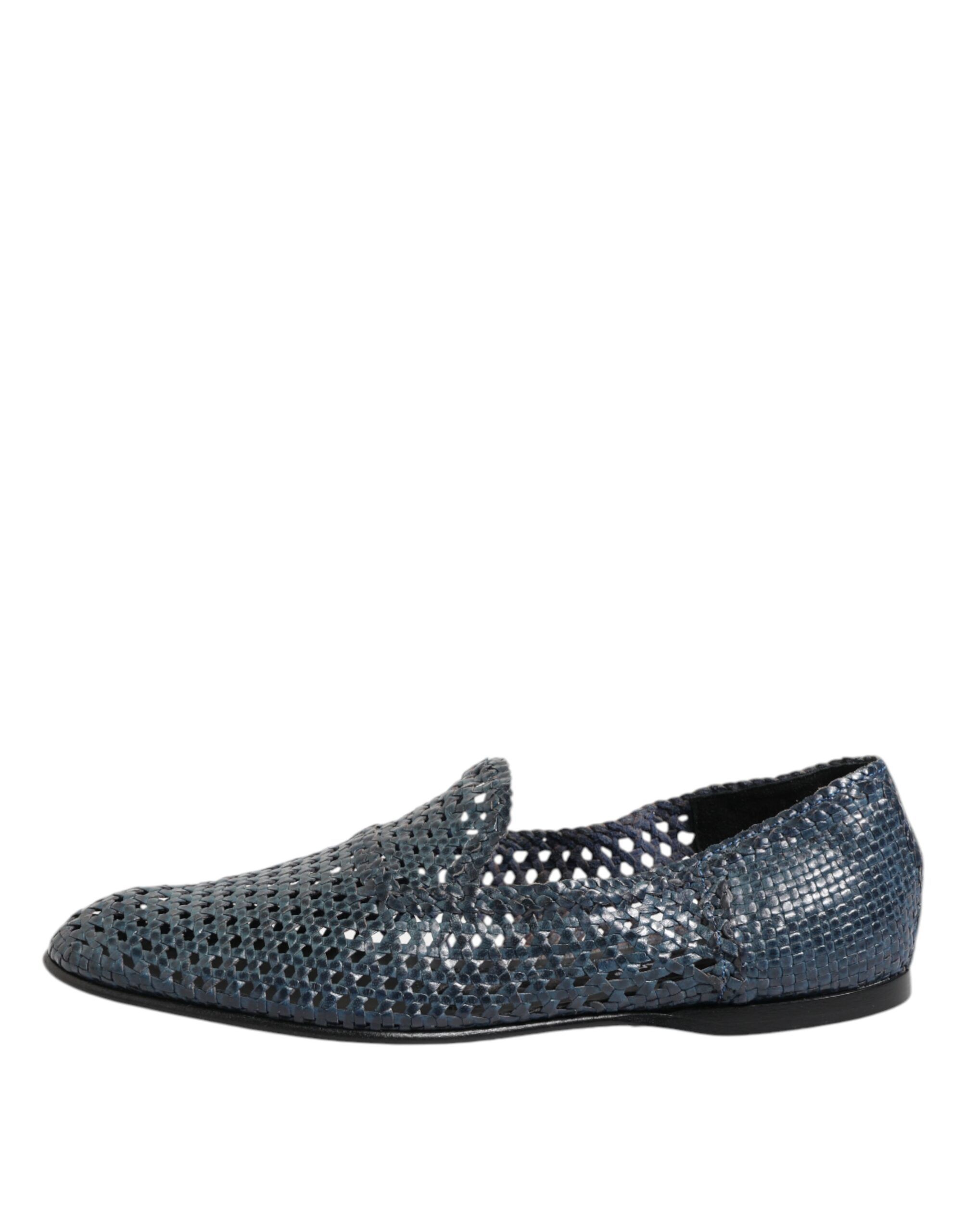 Woven Leather Slip On Loafers Men's Shoes - Dolce & Gabbana - Modalova