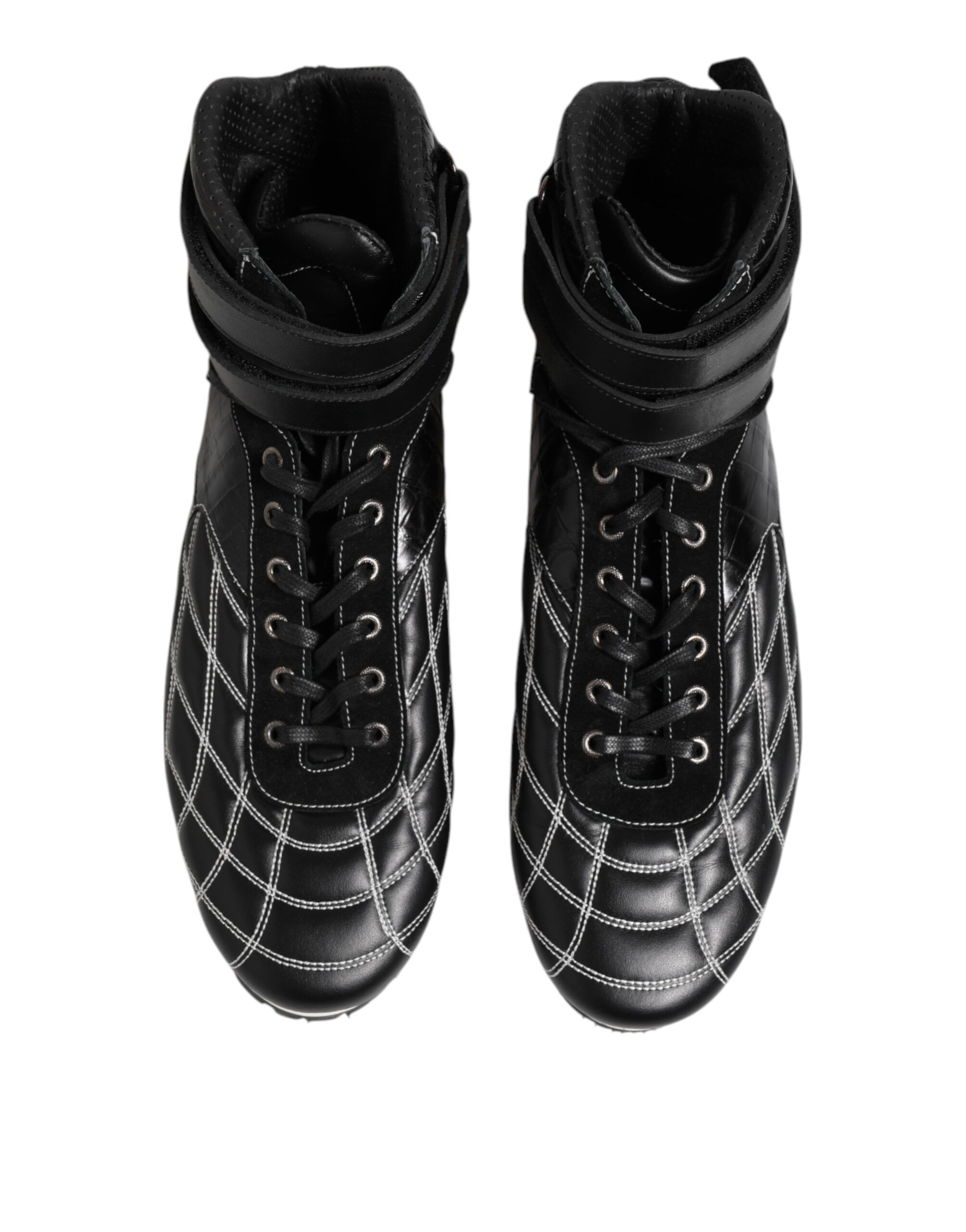 Quilted Leather Lace Up Sneakers Men's Shoes - Dolce & Gabbana - Modalova