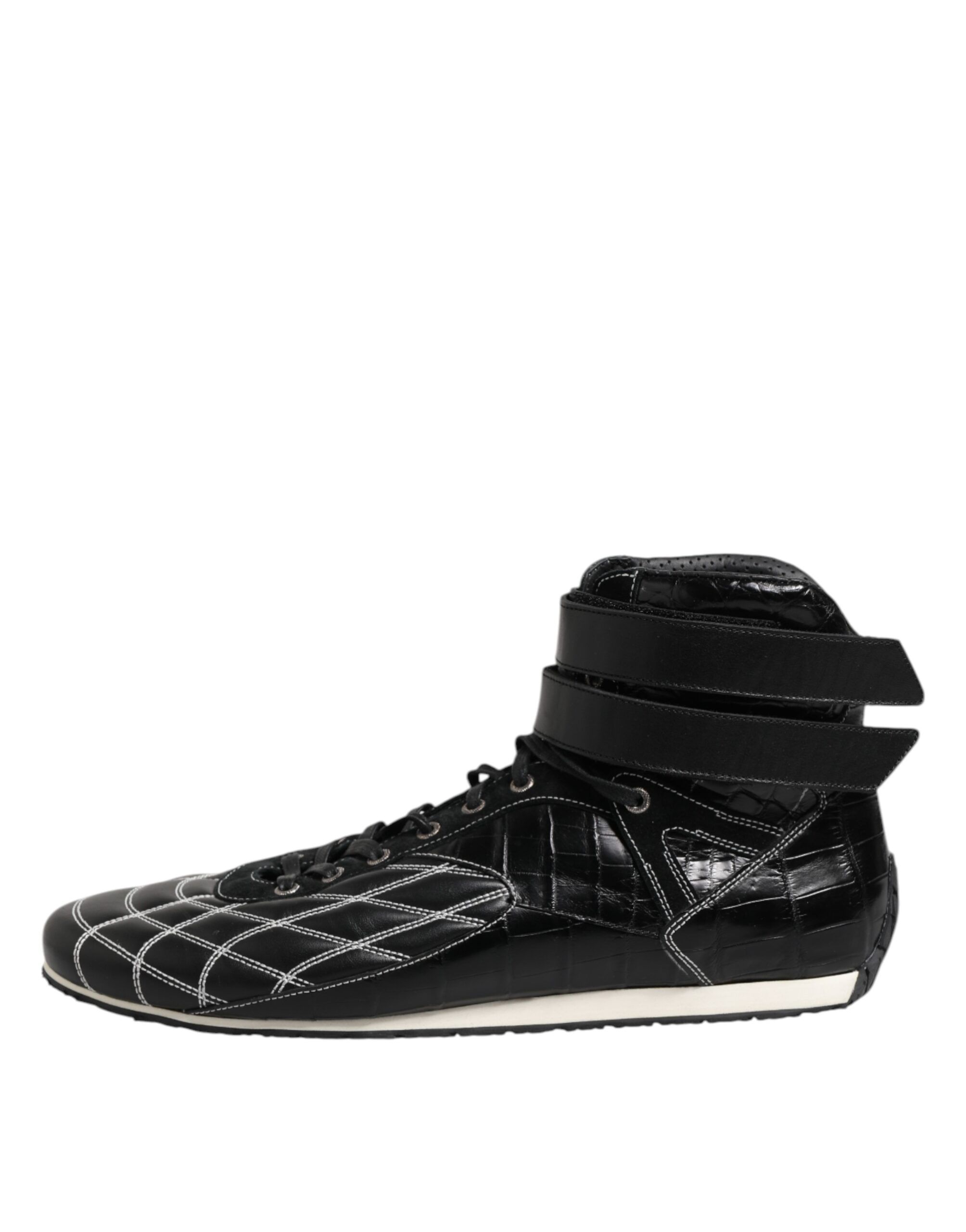 Quilted Leather Lace Up Sneakers Men's Shoes - Dolce & Gabbana - Modalova