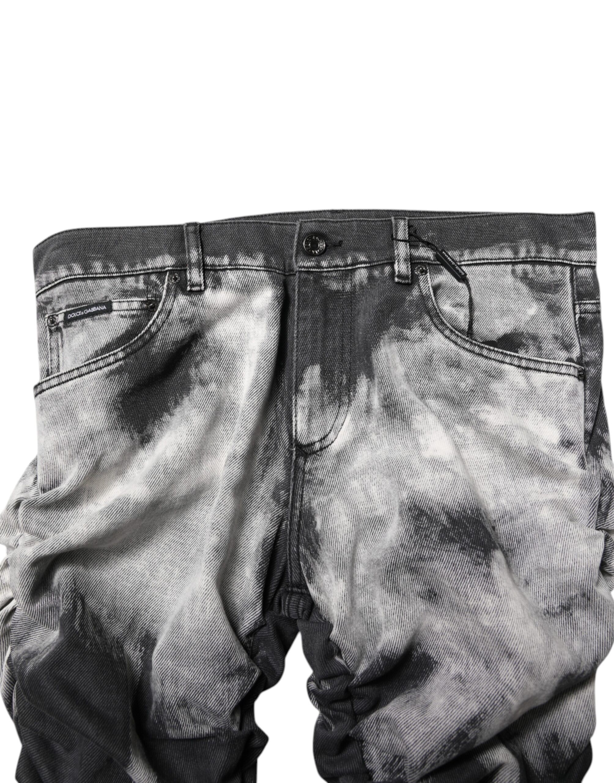 Tie Dye Straight Denim Men's Jeans - Dolce & Gabbana - Modalova