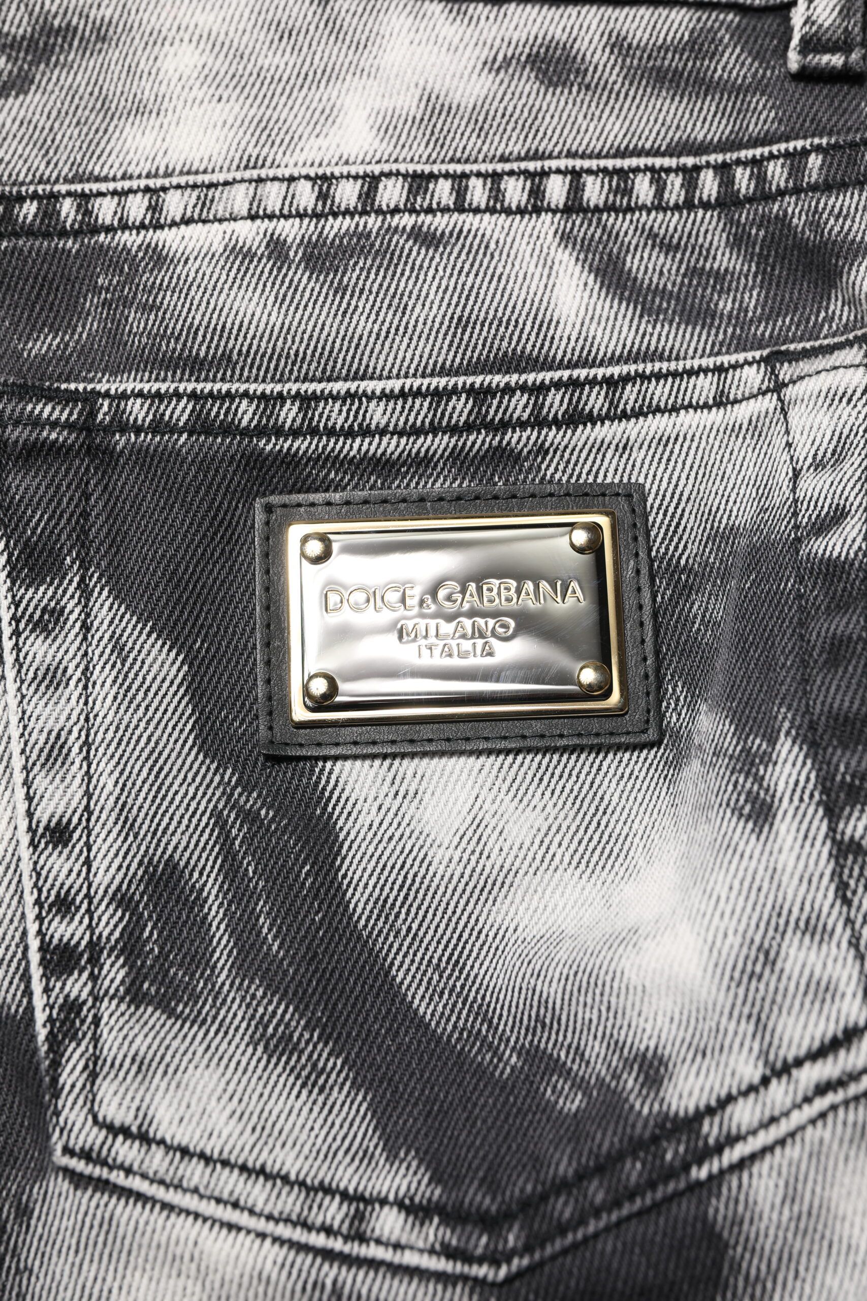 Tie Dye Straight Denim Men's Jeans - Dolce & Gabbana - Modalova