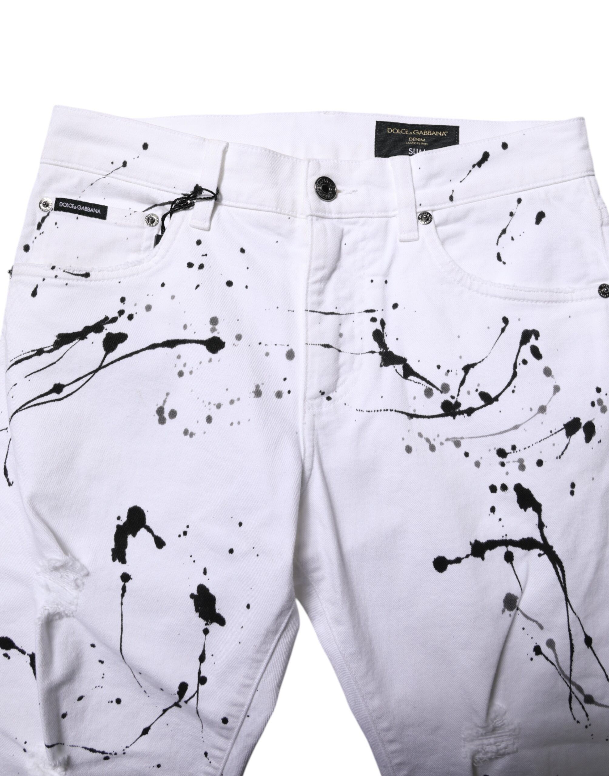 ColorSplash Skinny Denim Men's Jeans (Pre-Owned) - Dolce & Gabbana - Modalova