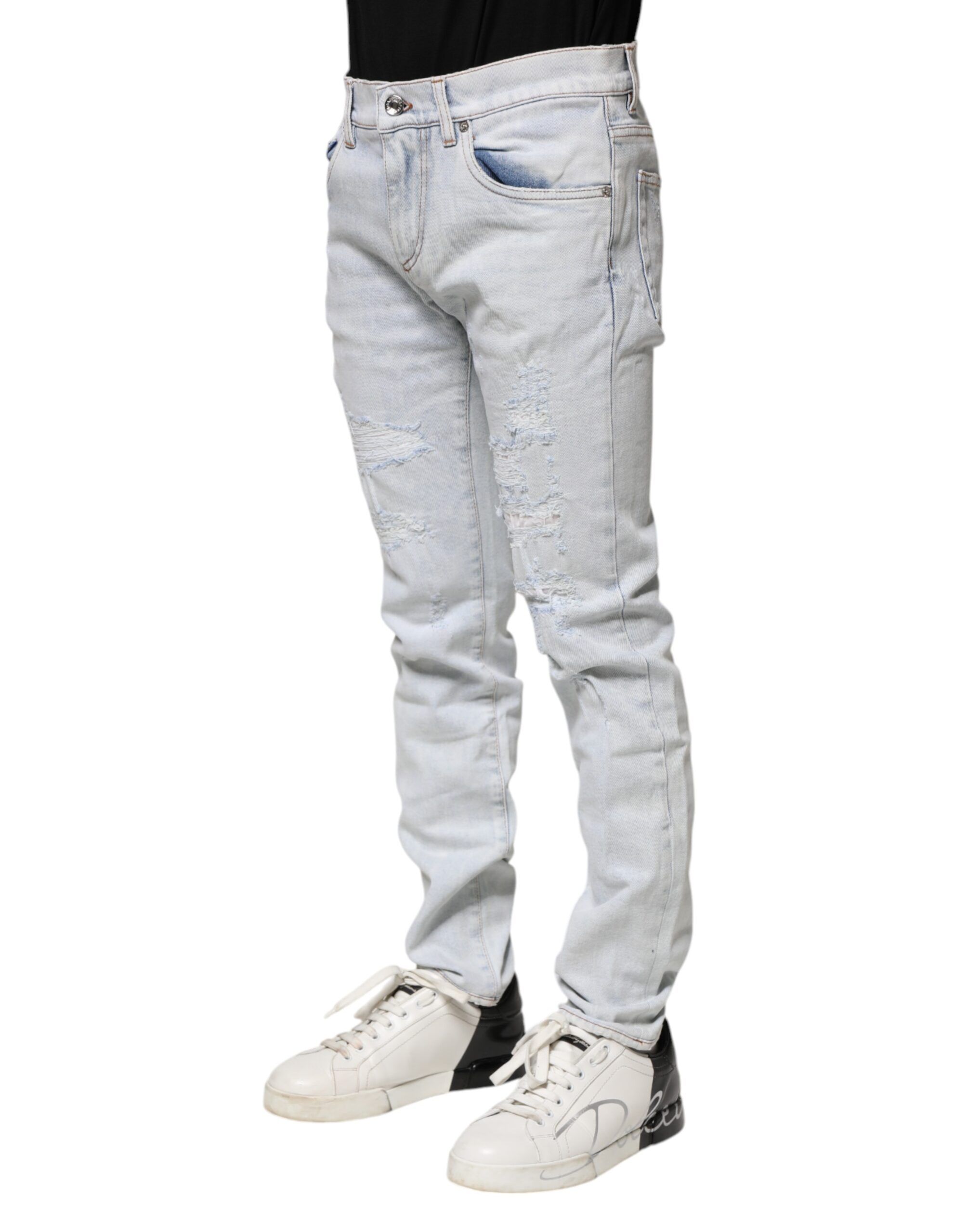 Tattered Skinny Denim Men's Jeans (Pre-Owned) - Dolce & Gabbana - Modalova