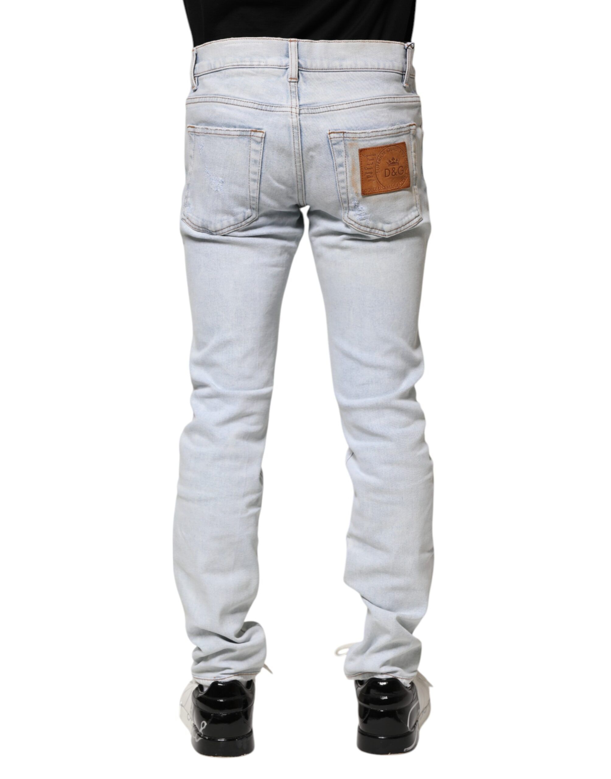 Tattered Skinny Denim Men's Jeans (Pre-Owned) - Dolce & Gabbana - Modalova