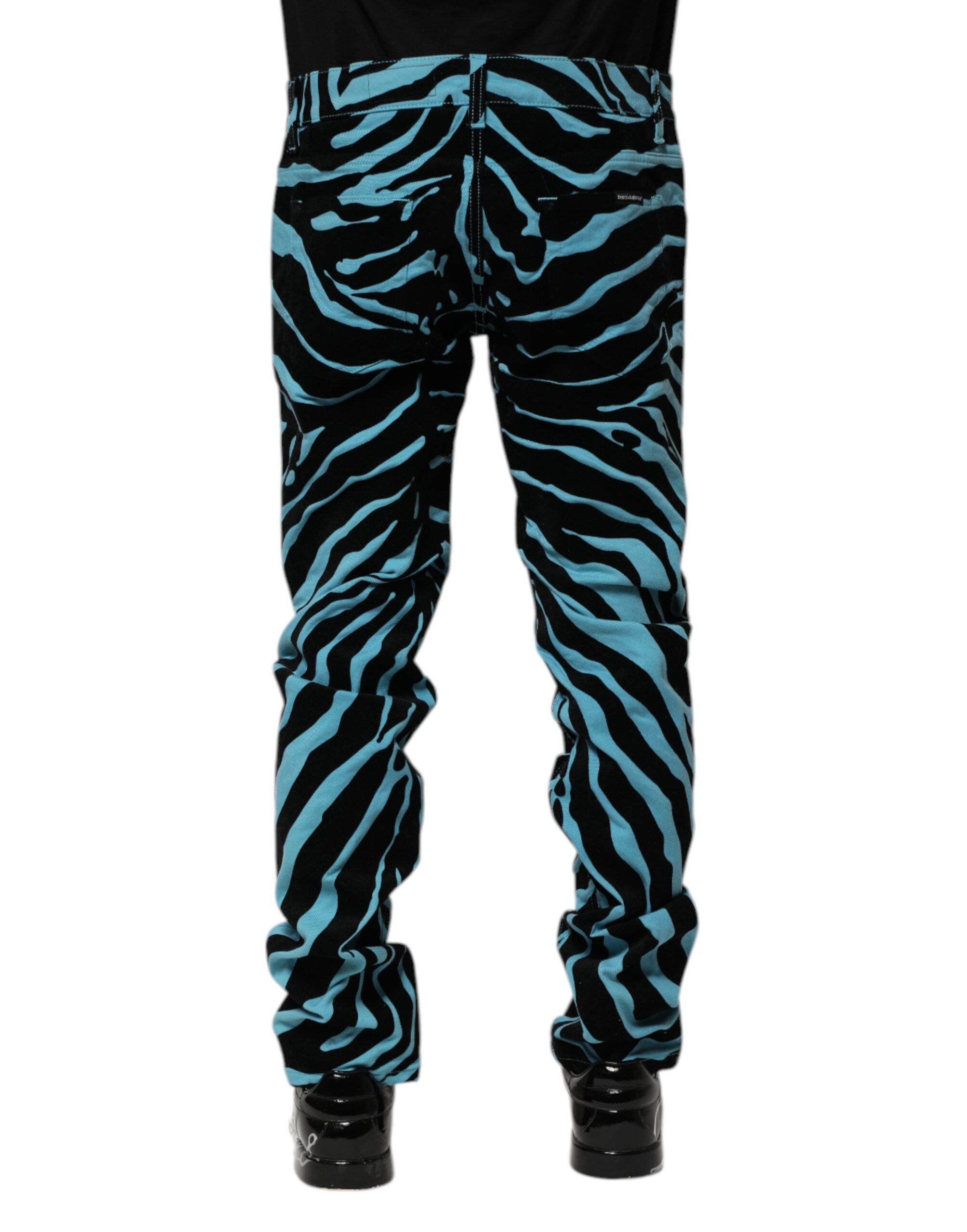 Blue Black Stripes Skinny Denim Men's Jeans - Dolce & Gabbana - Modalova