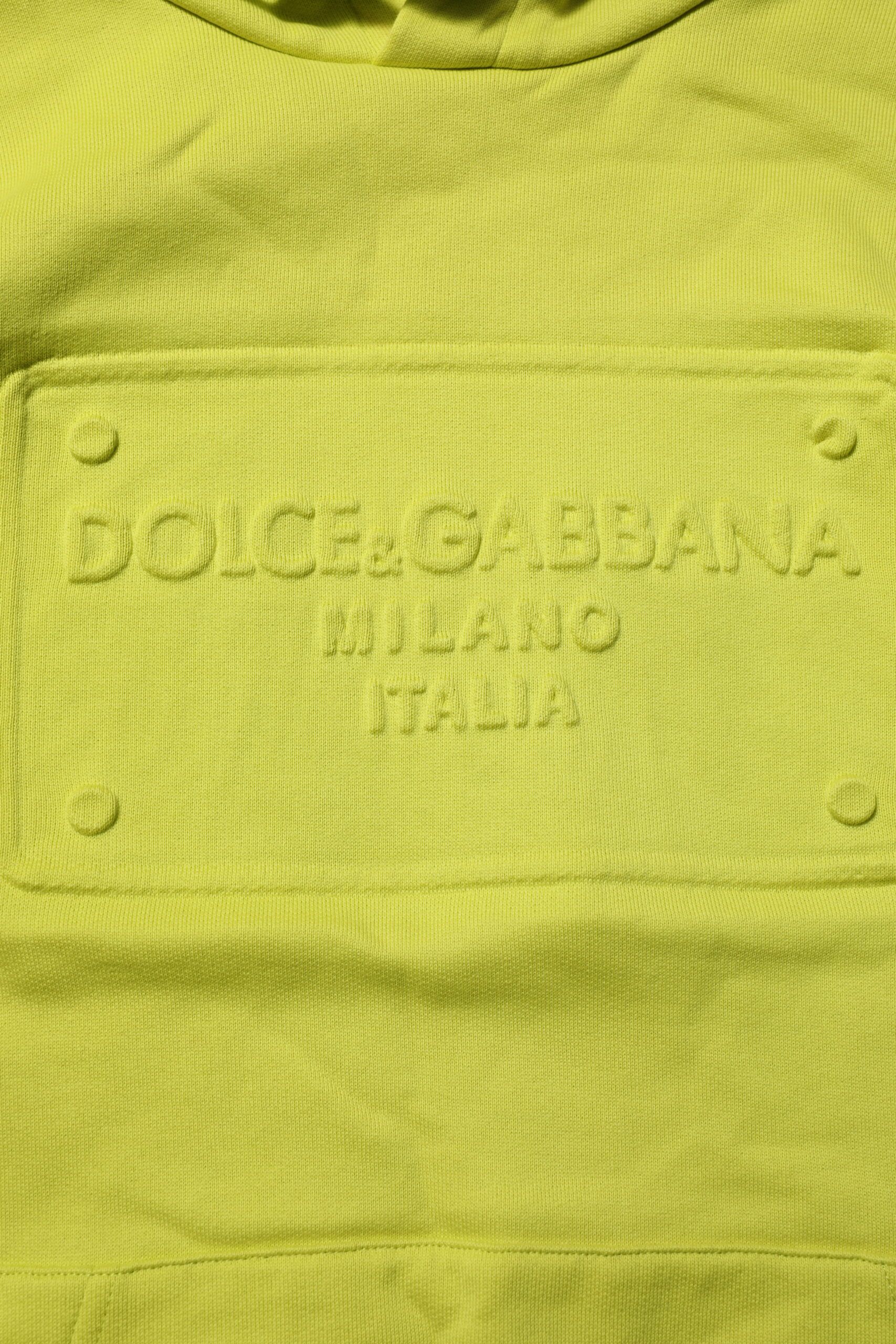 Green Cotton Hooded Logo Sweatshirt Men's Sweater - Dolce & Gabbana - Modalova