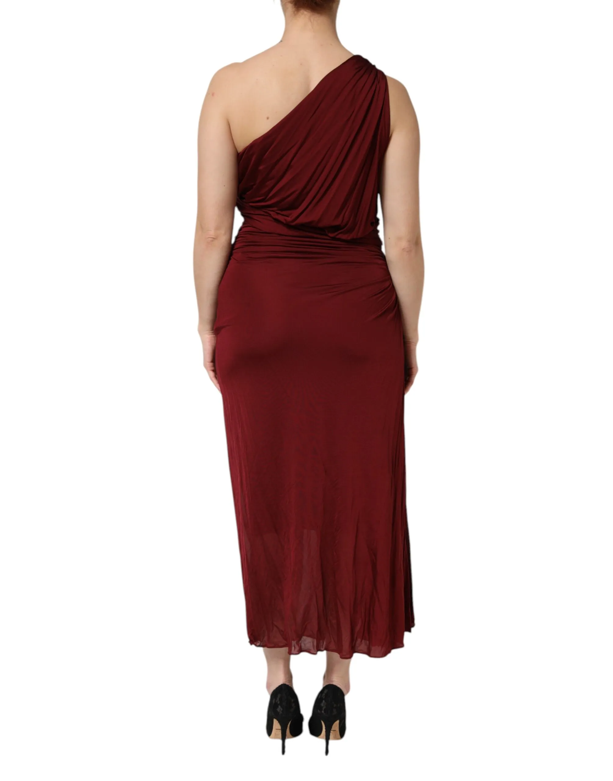 Viscose Fitted One Shoulder Midi Women's Dress (Pre-Owned) - Dolce & Gabbana - Modalova
