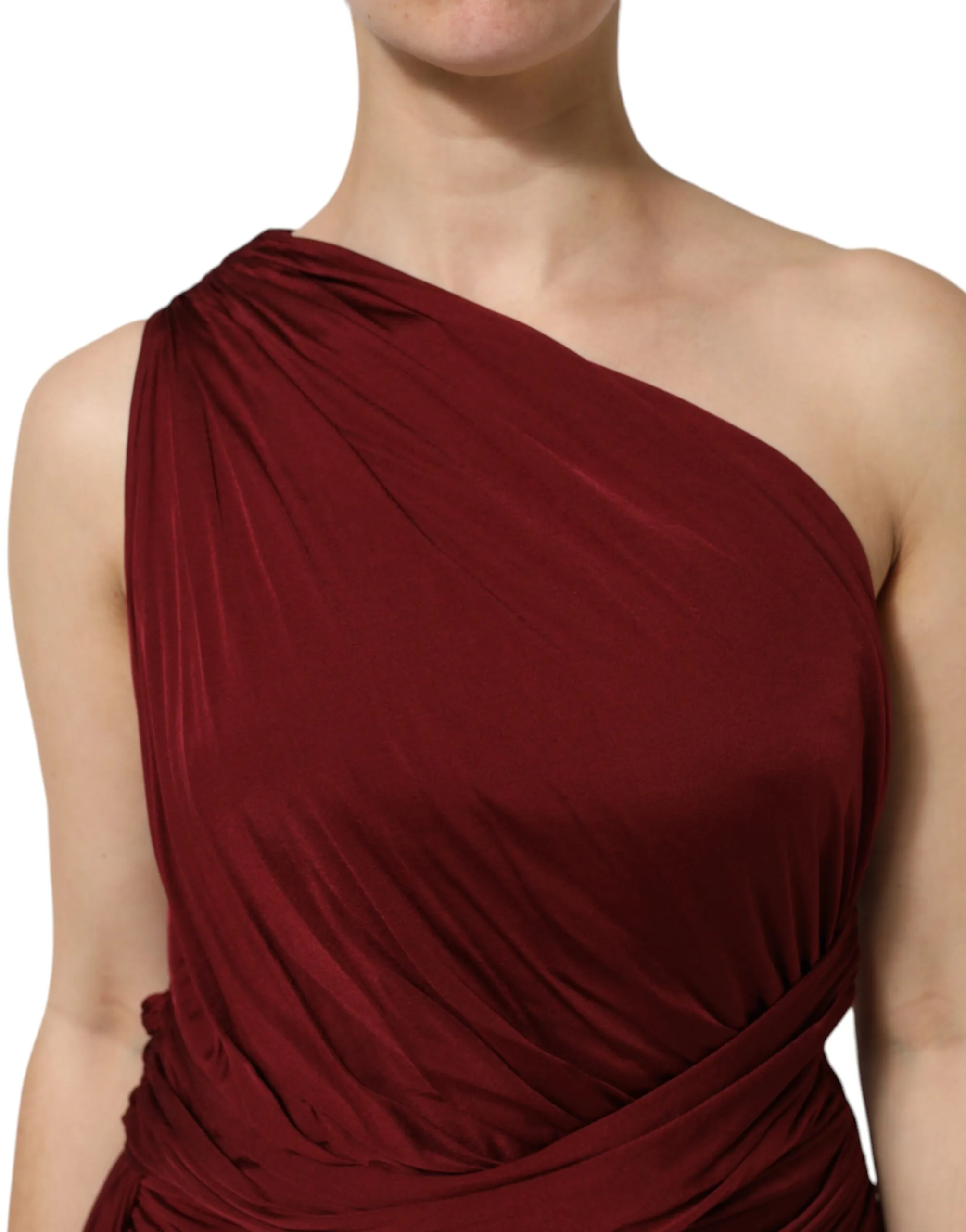 Viscose Fitted One Shoulder Midi Women's Dress (Pre-Owned) - Dolce & Gabbana - Modalova