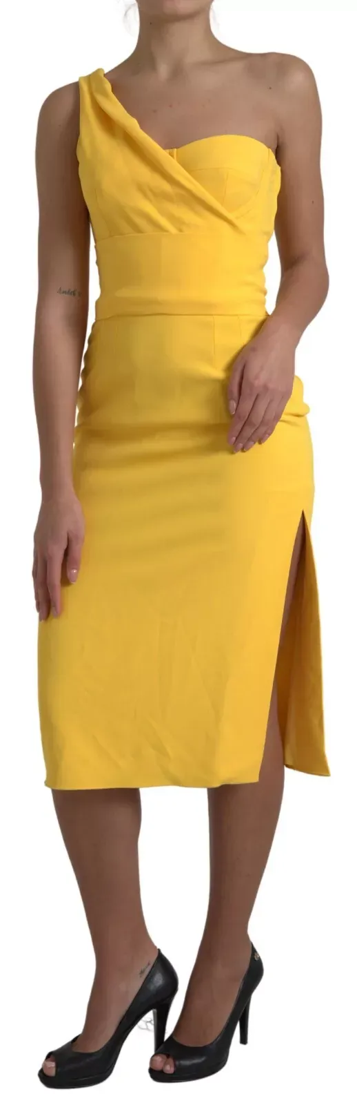 One Shoulder Slit Sheath Midi Women's Dress (Pre-Owned) - Dolce & Gabbana - Modalova