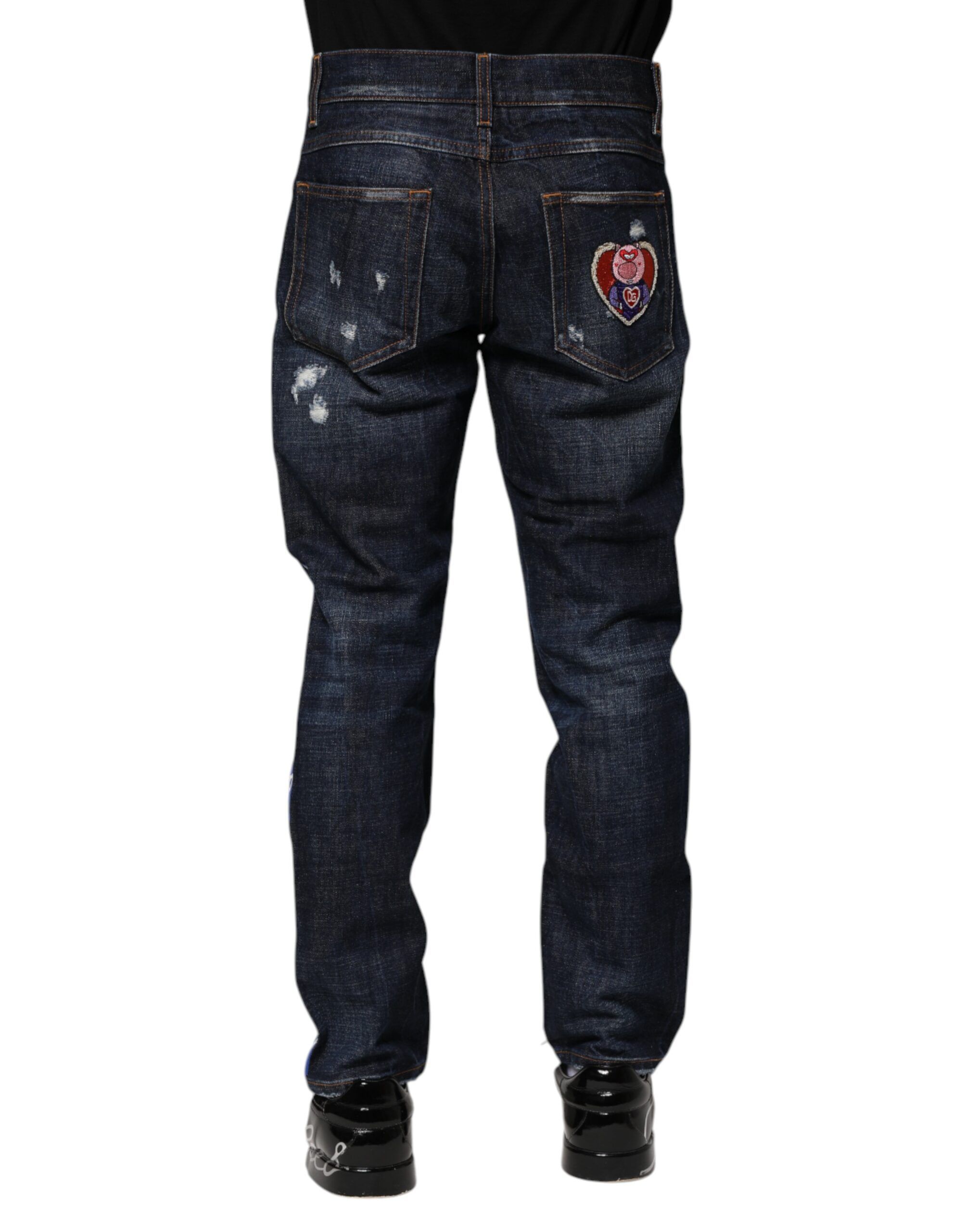 Dark Tattered Skinny Denim Men's Jeans - Dolce & Gabbana - Modalova